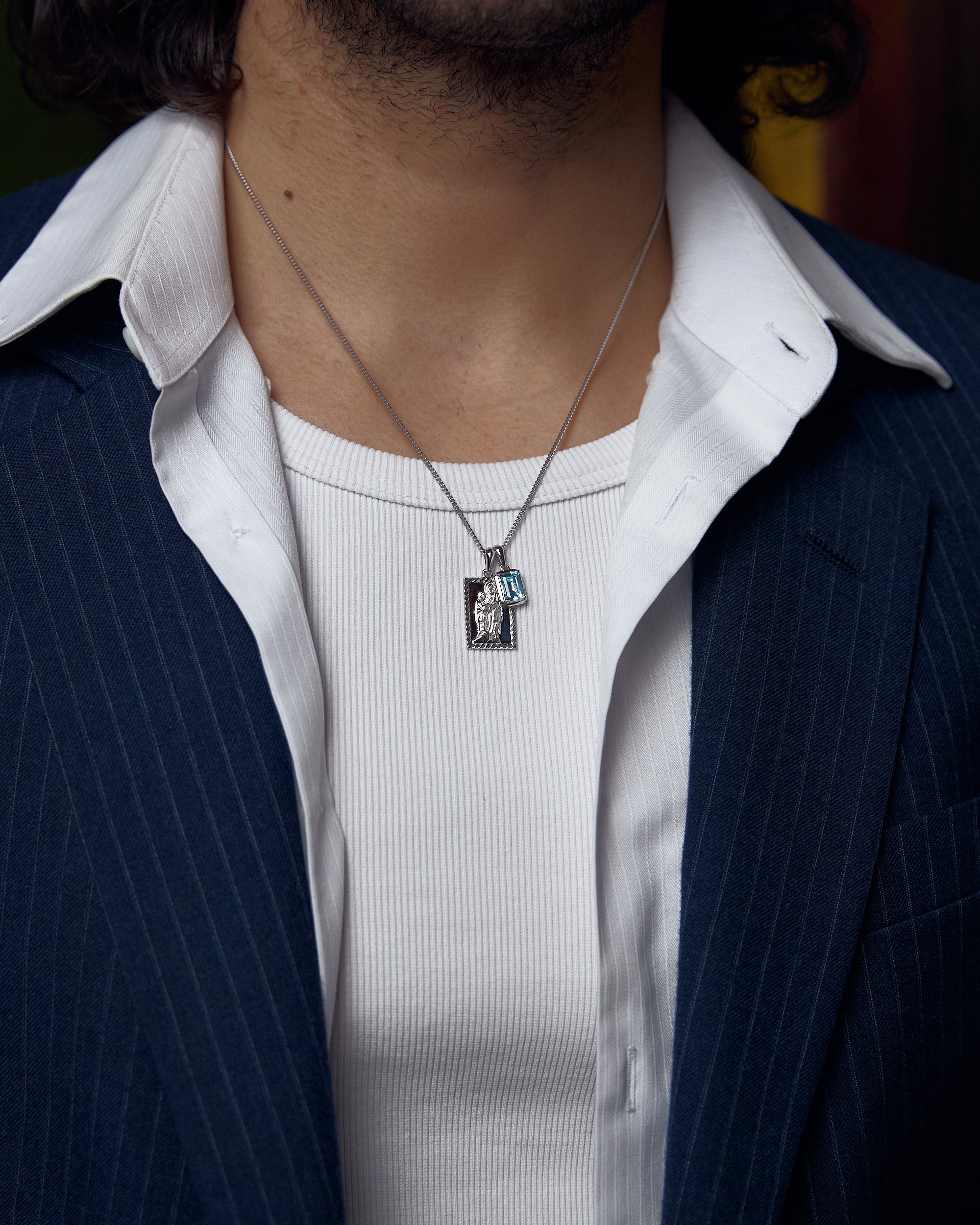 The Mother Mary Frame x Maré Aquamarine Stone - Silver