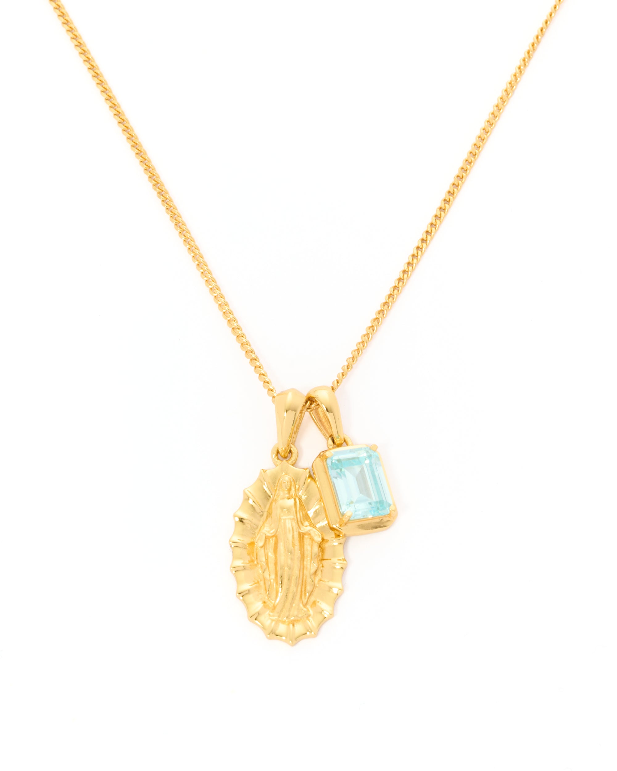 Our Lady of Guadalupe x Maré Aquamarine stone stack - Gold