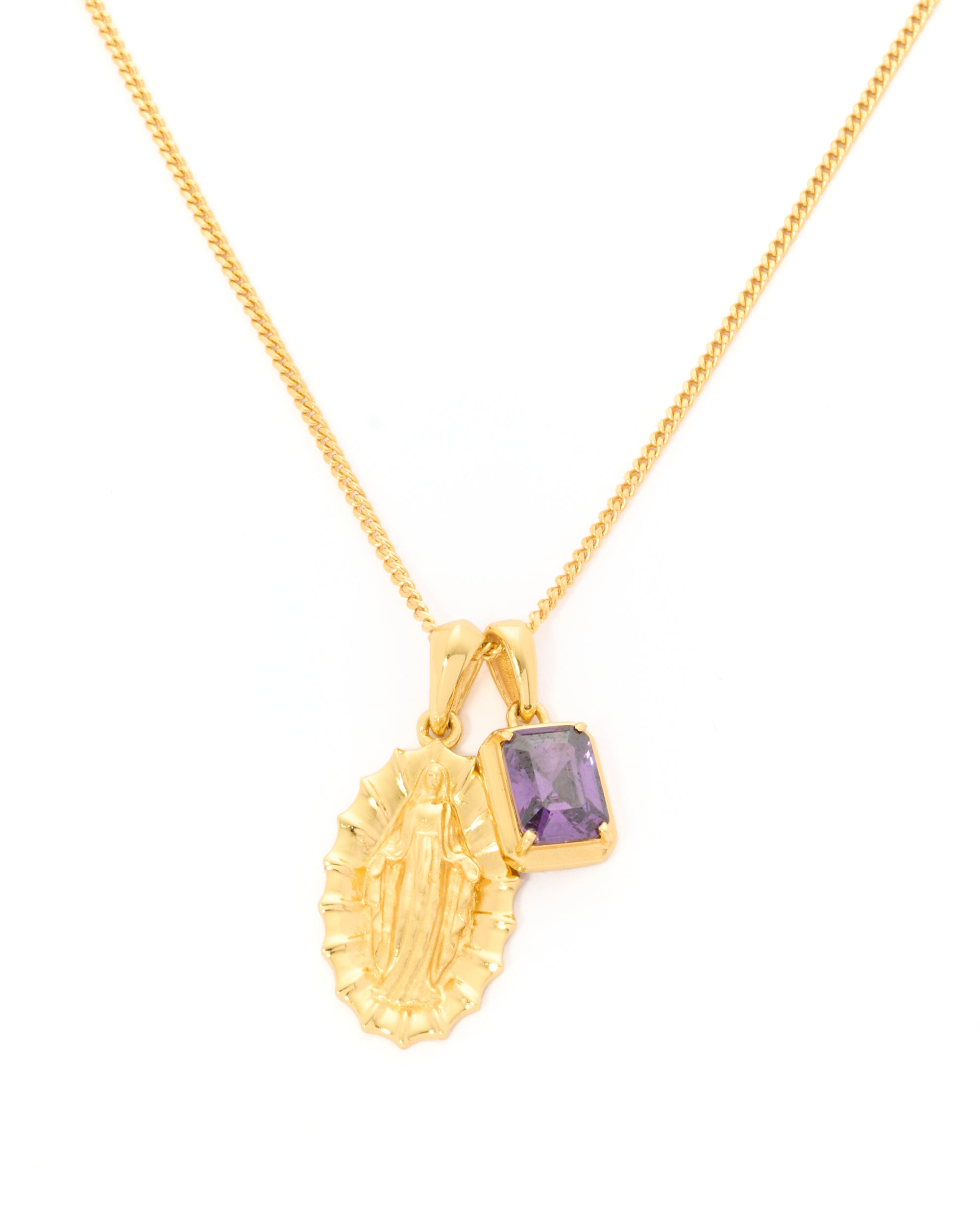 Our Lady of Guadalupe x Cathedral Amethyst stone stack - Silver