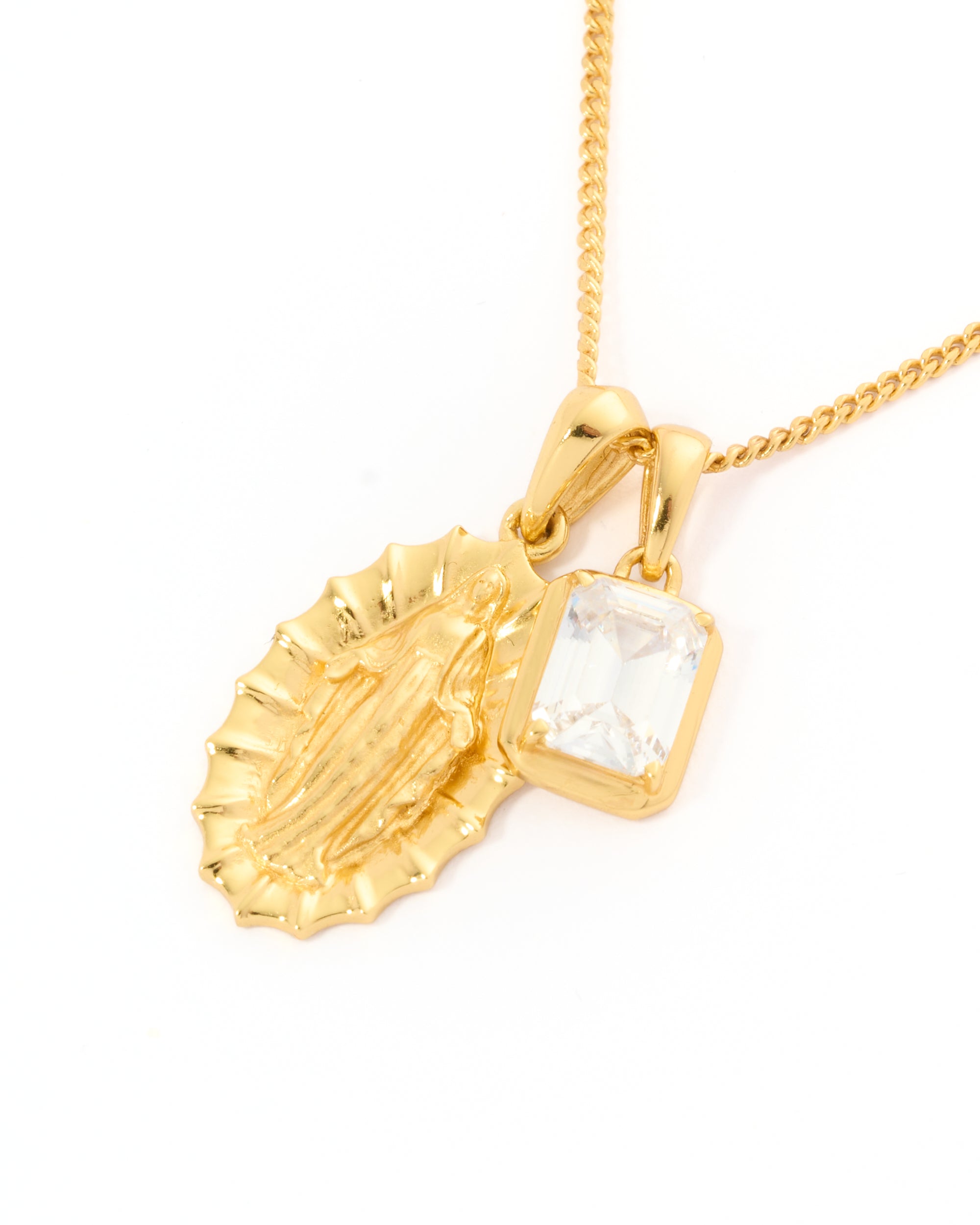 Our lady of Guadalupe x diamond stone stack - Gold