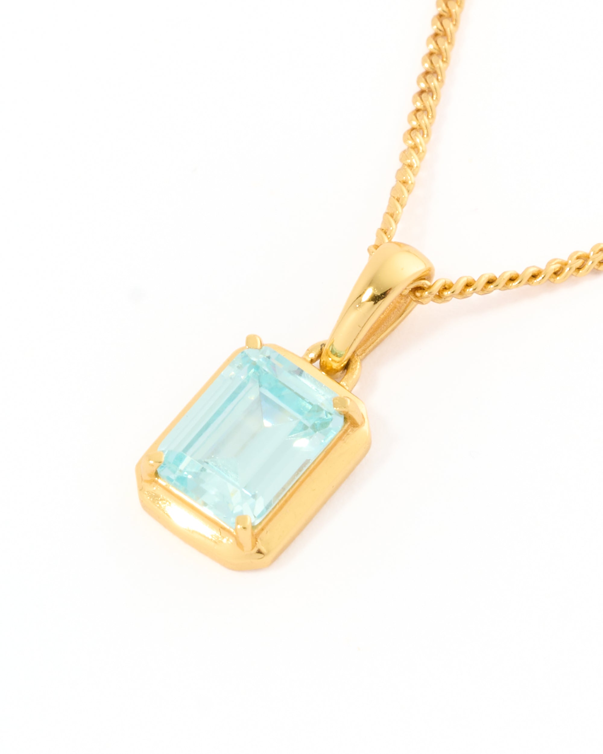 Maré Aquamarine stone chain - Silver