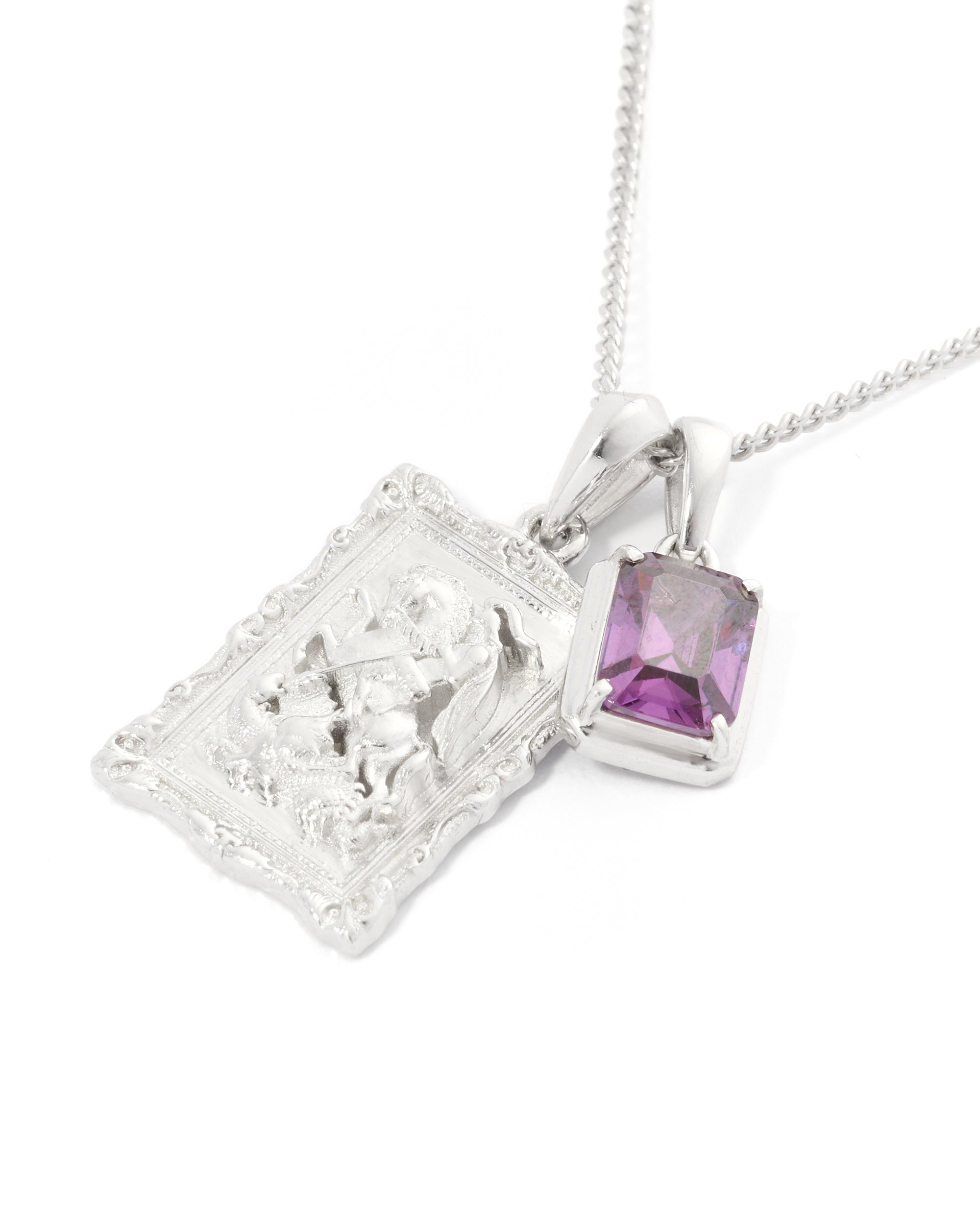 St George frame x Amertyst stone stack - Silver