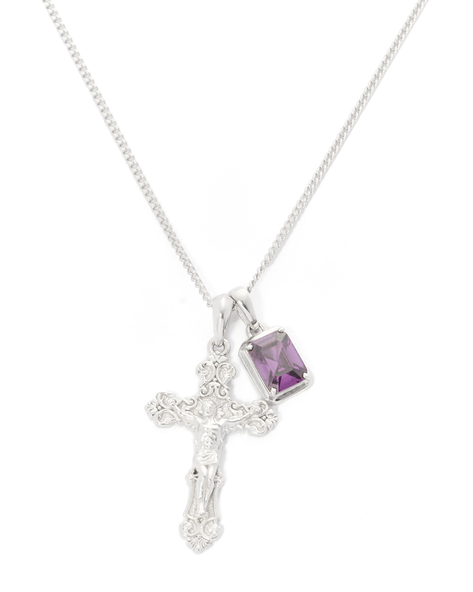 Motif crucifix x Amethyst stone stack