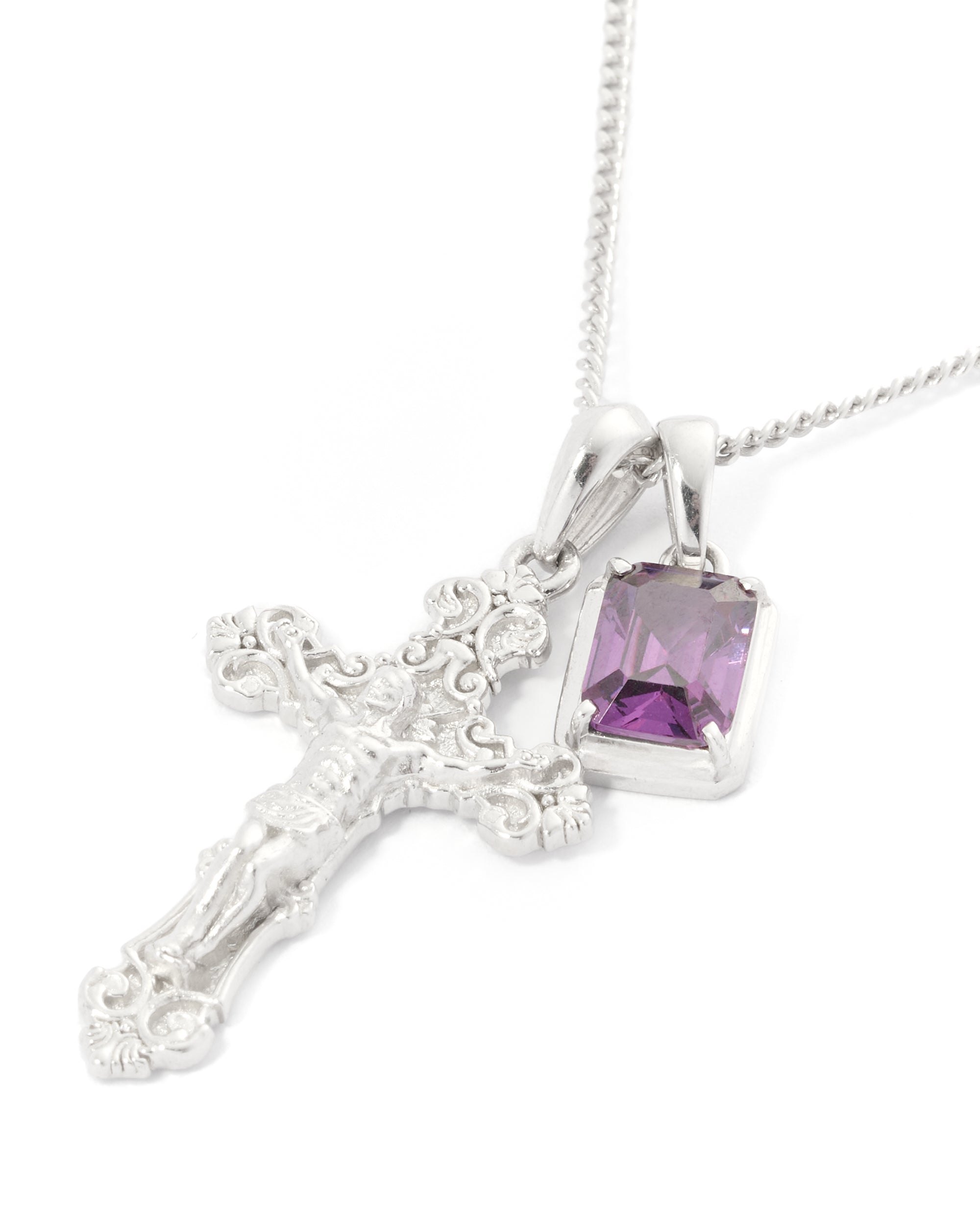 Motif crucifix x Amethyst stone stack