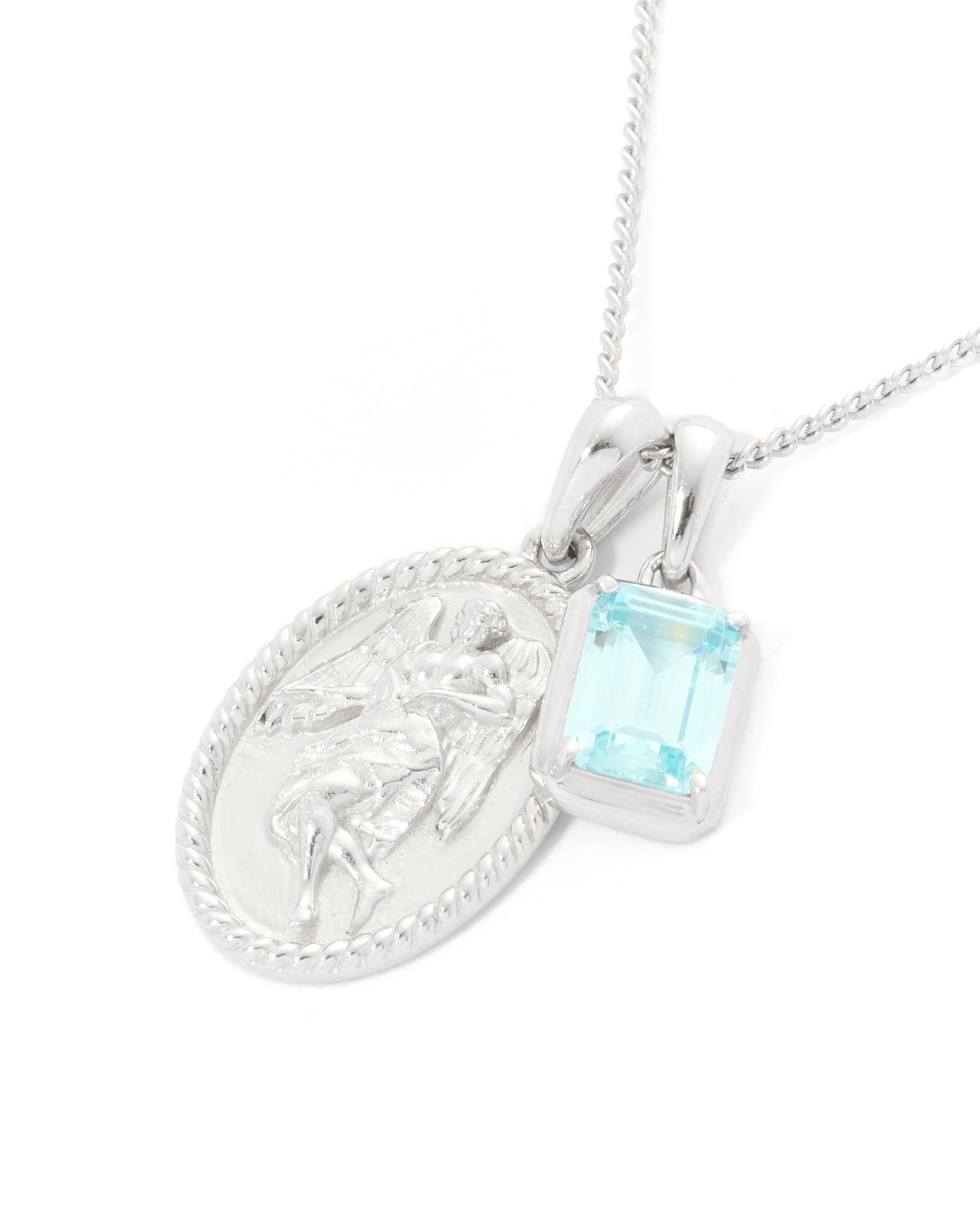 The Guardian X Aquamarine stone stack - Silver