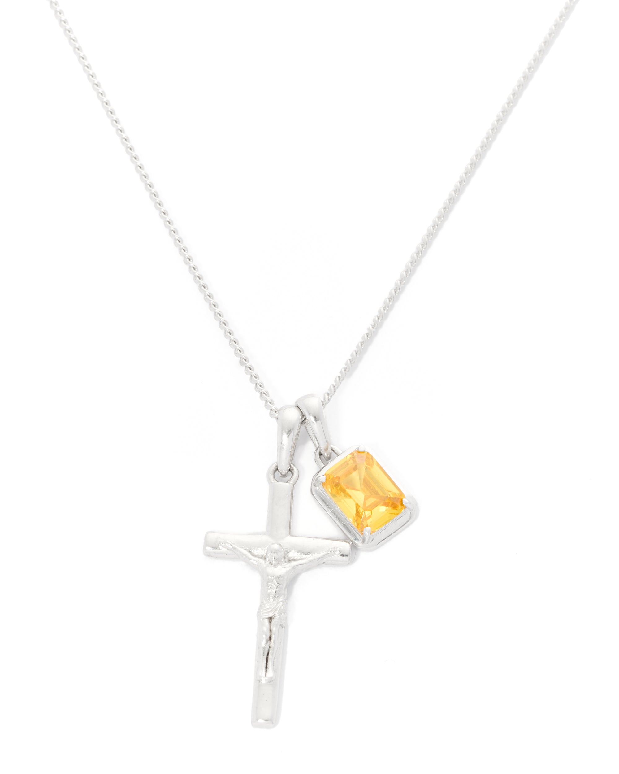 Crucifix x illios stone stack- silver