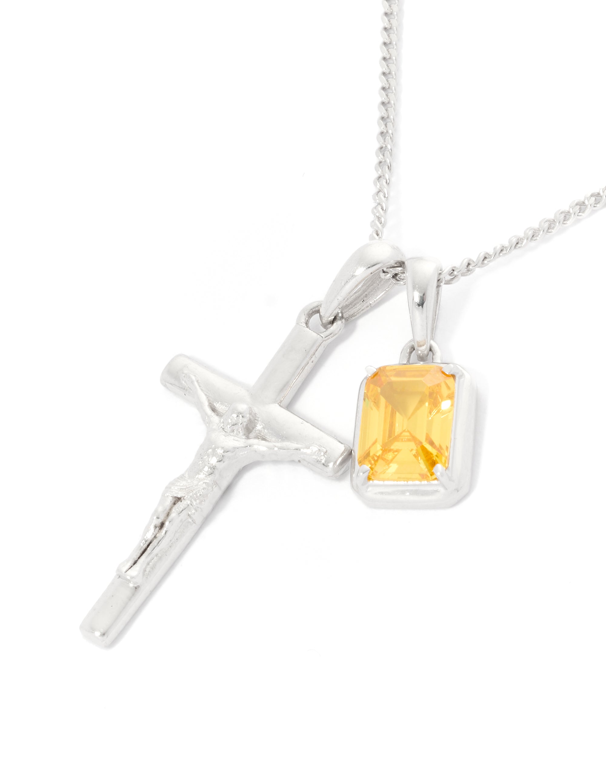 Crucifix x illios stone stack- silver