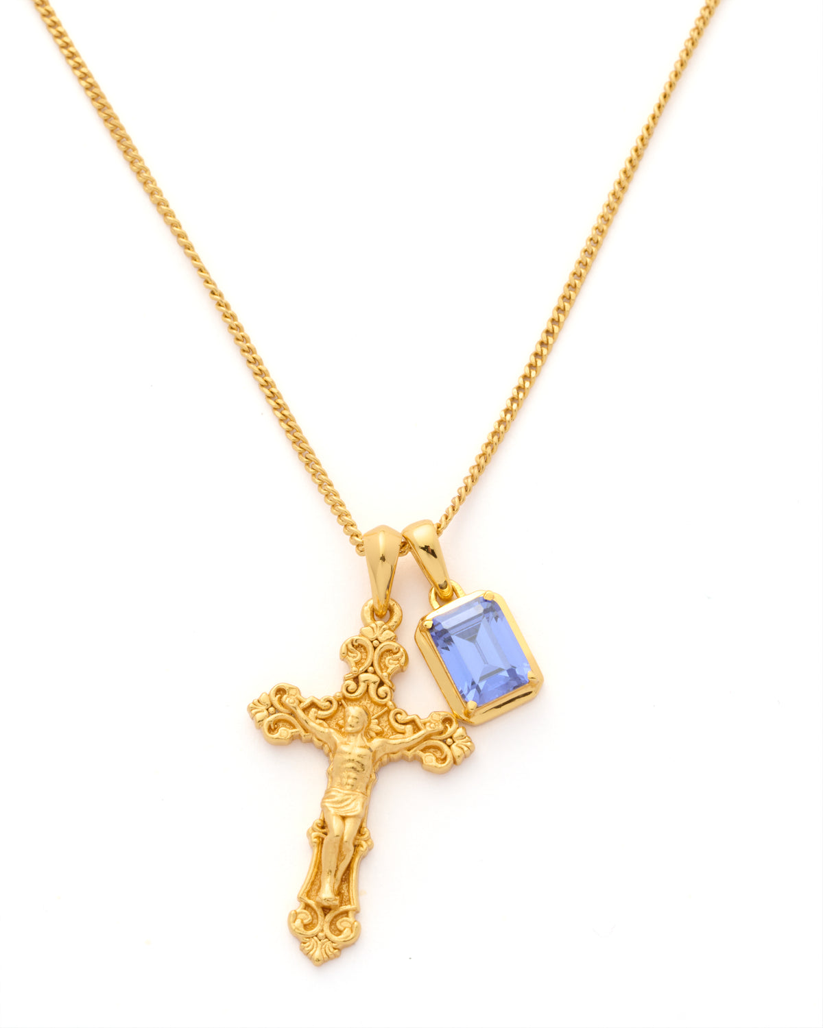 Motif crucifix x Sapphire Sea stone stack - Gold