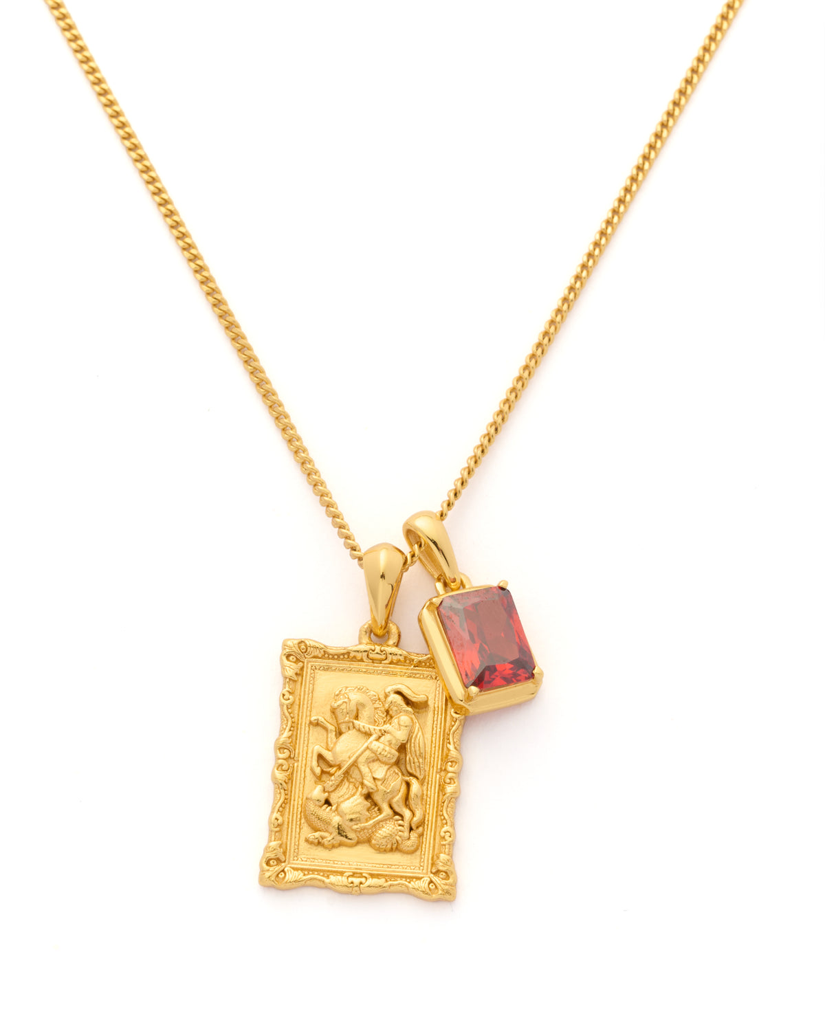 Saint George frame x Lisbon red stone stack - Gold