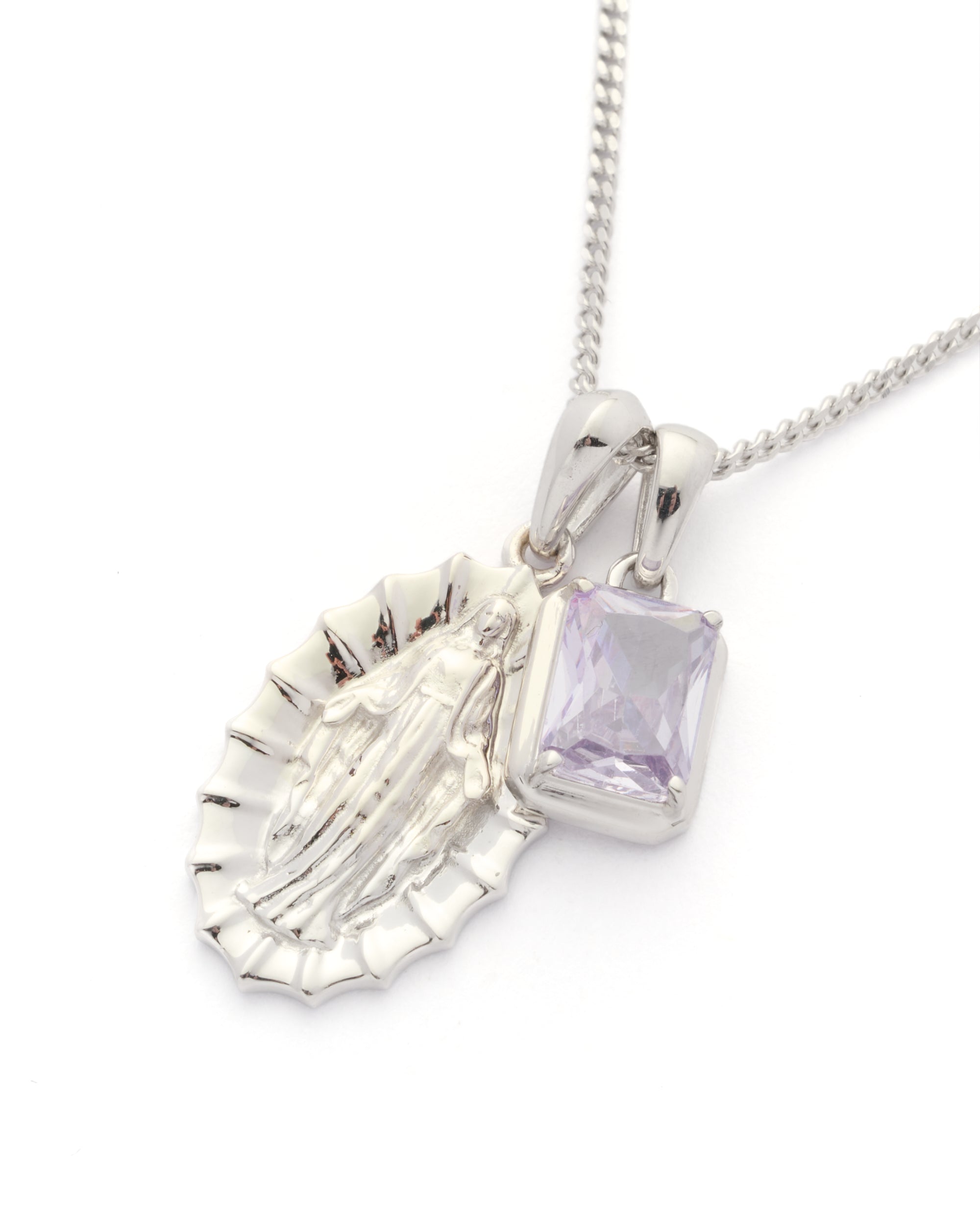 Our Lady of Guadalupe x Lavender stone stack - Silver