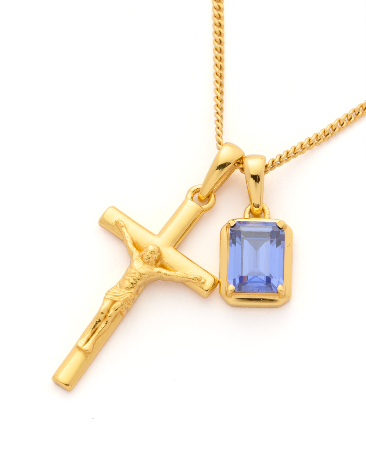The Crucifix x Sapphire Sea Stone stack - Gold