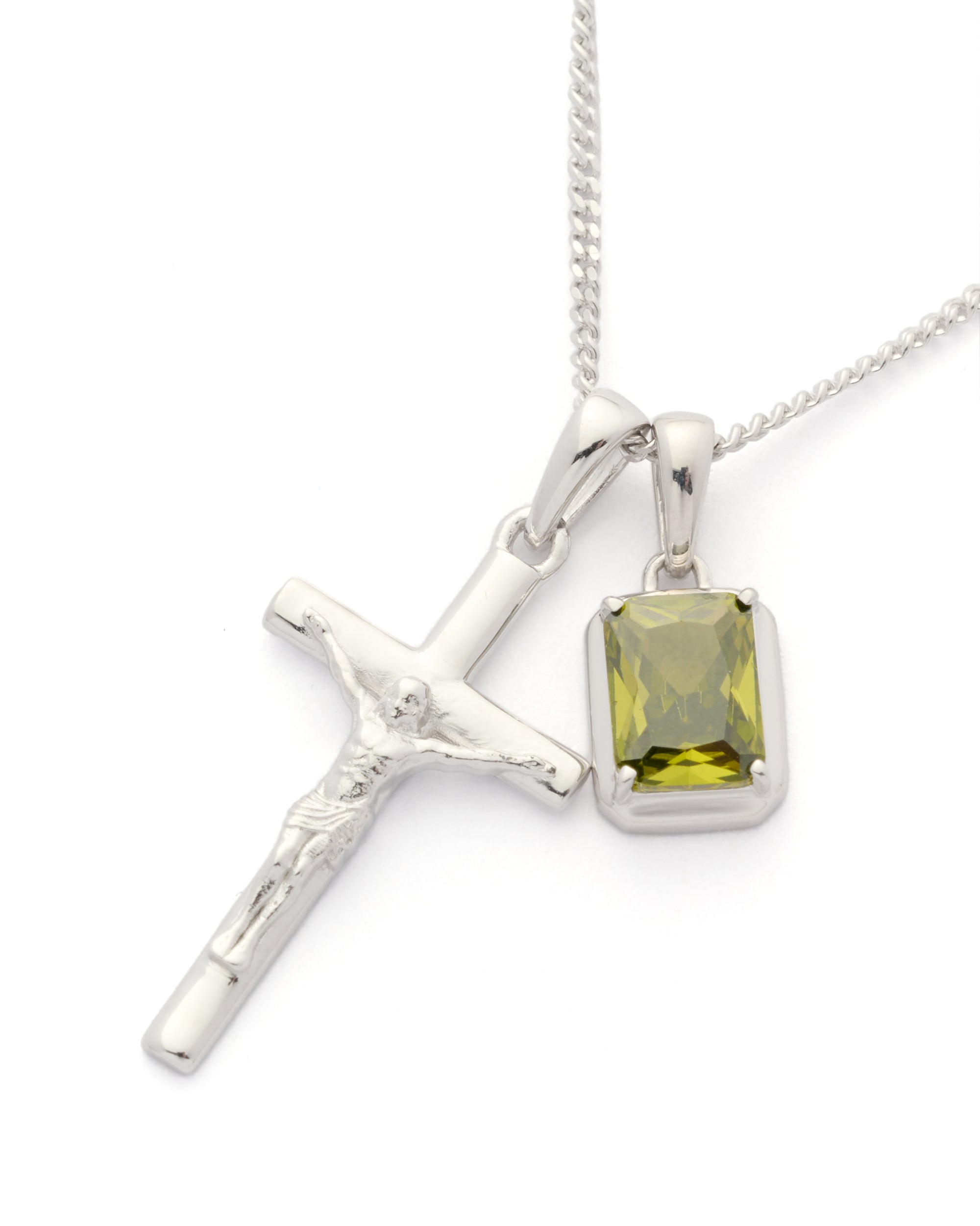 The Crucifix x Mediterranean Olive stone - Silver