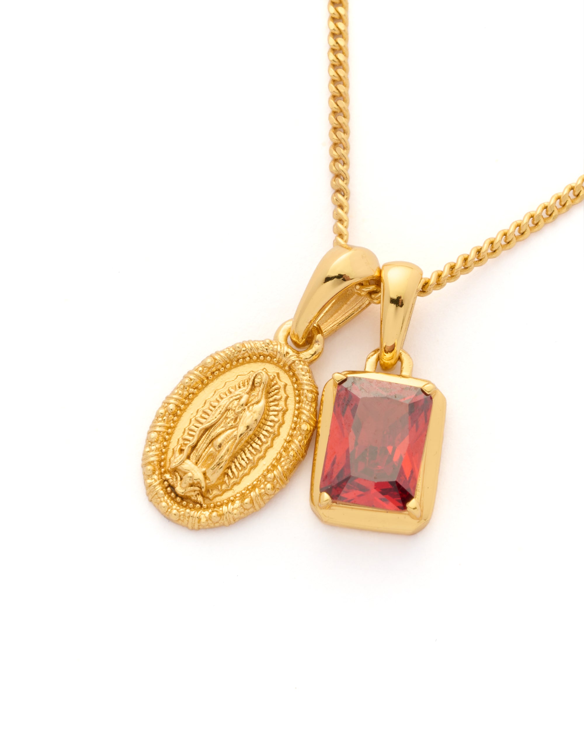 Mini Guadalupe x Lisbon red stone stack - Gold