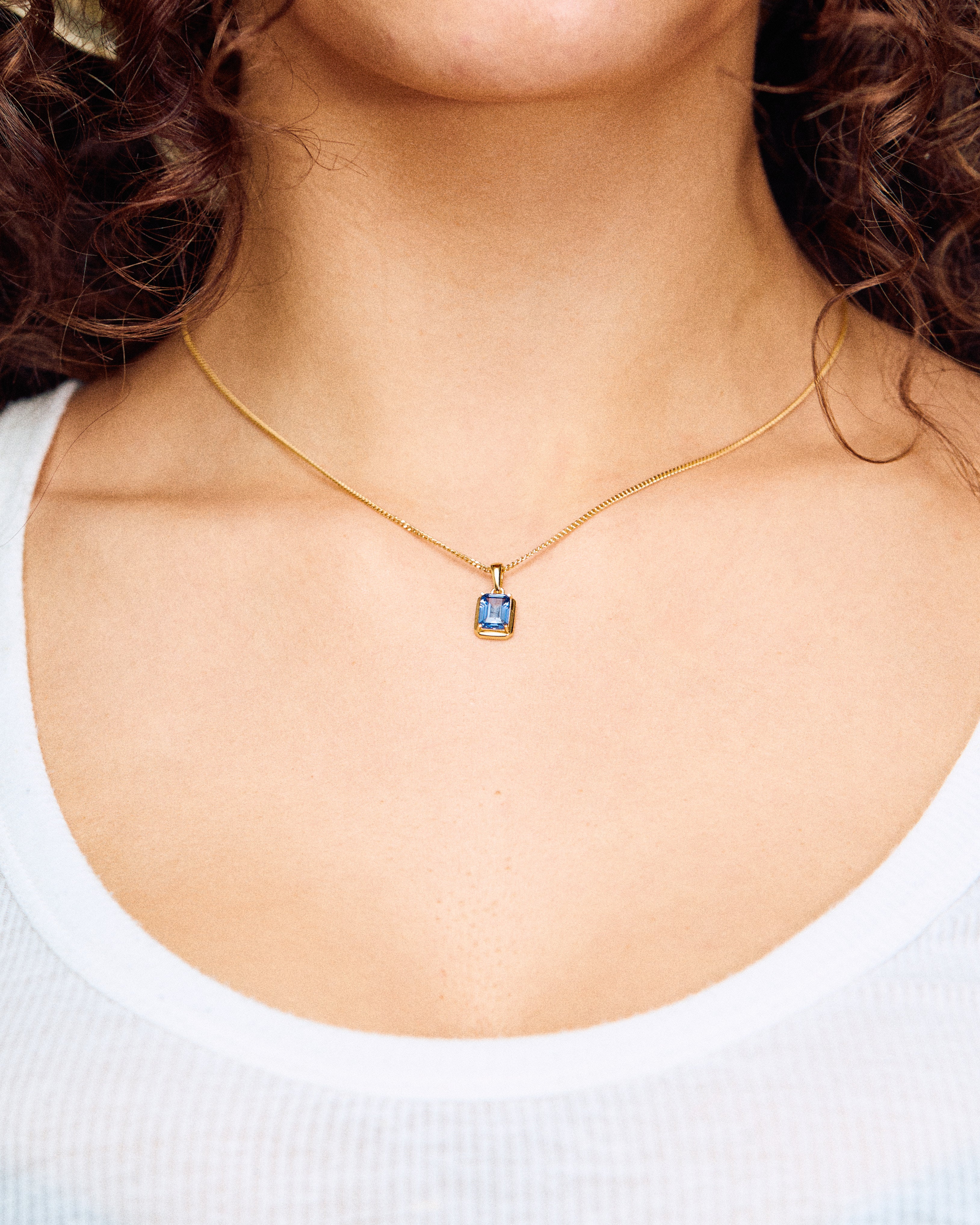 Sapphire Sea stone chain- Silver