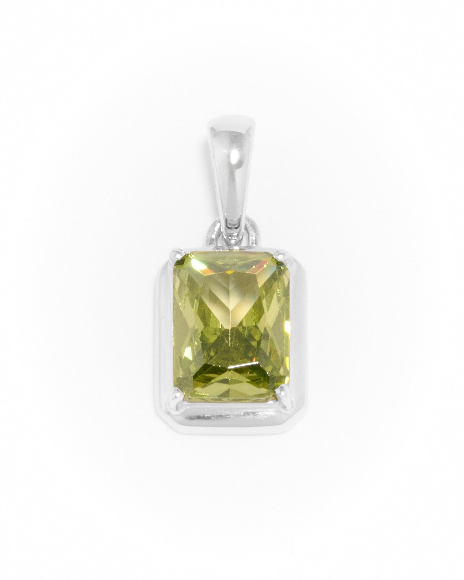 Mediterranean Olive Stone Pendant - Silver