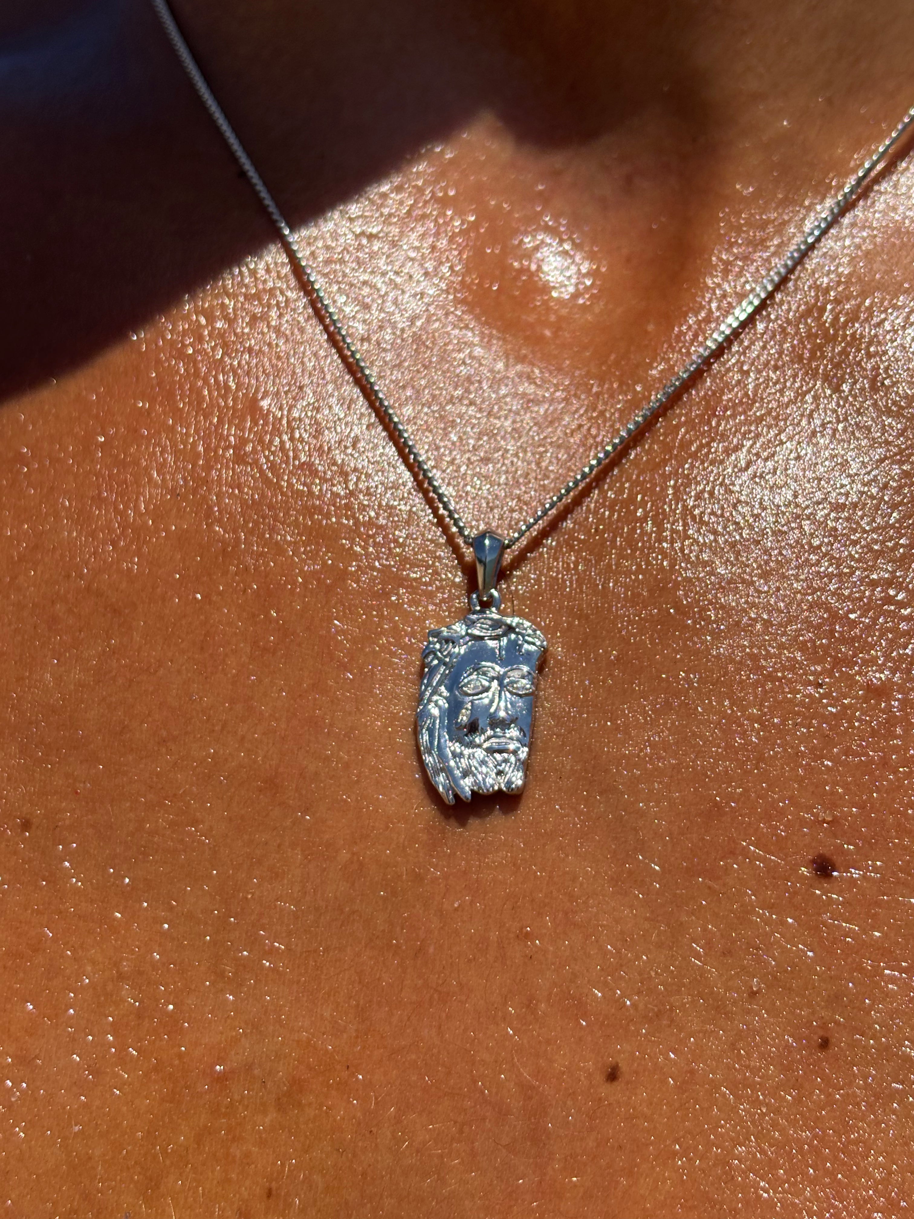 Tearing Jesus Piece Pendant - Silver