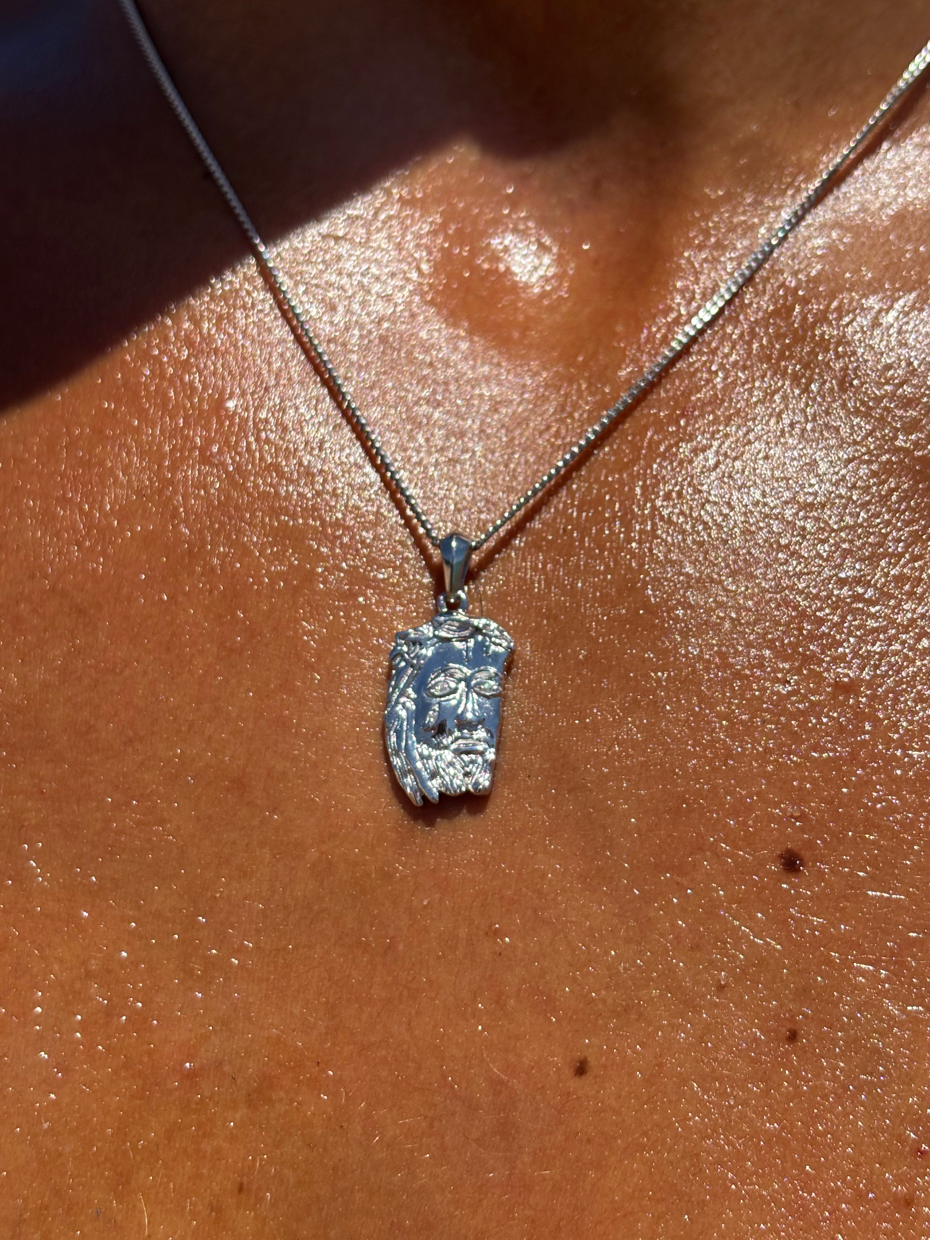 Tearing Jesus Piece Pendant - Silver