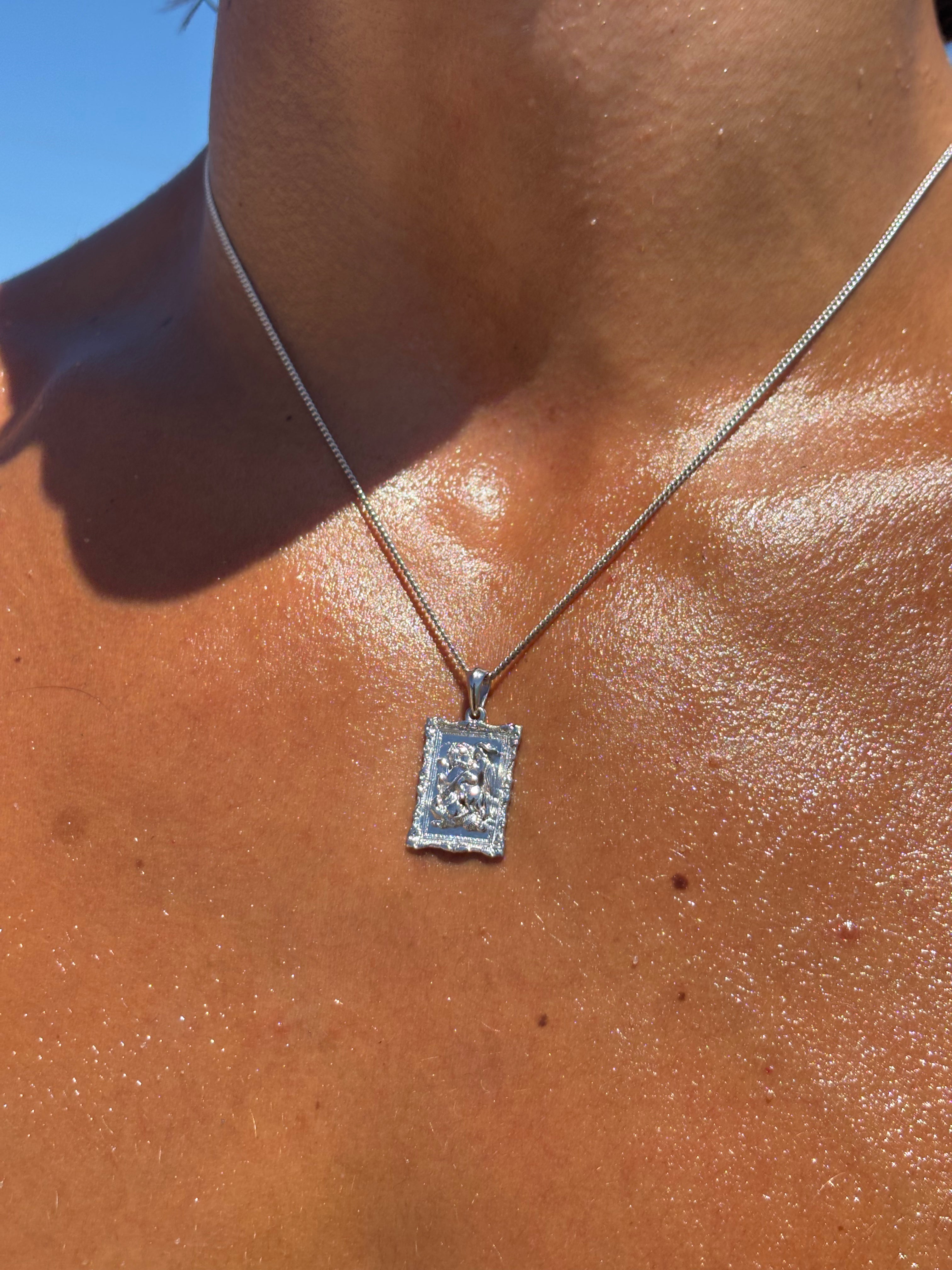 St George Frame Pendant - Silver