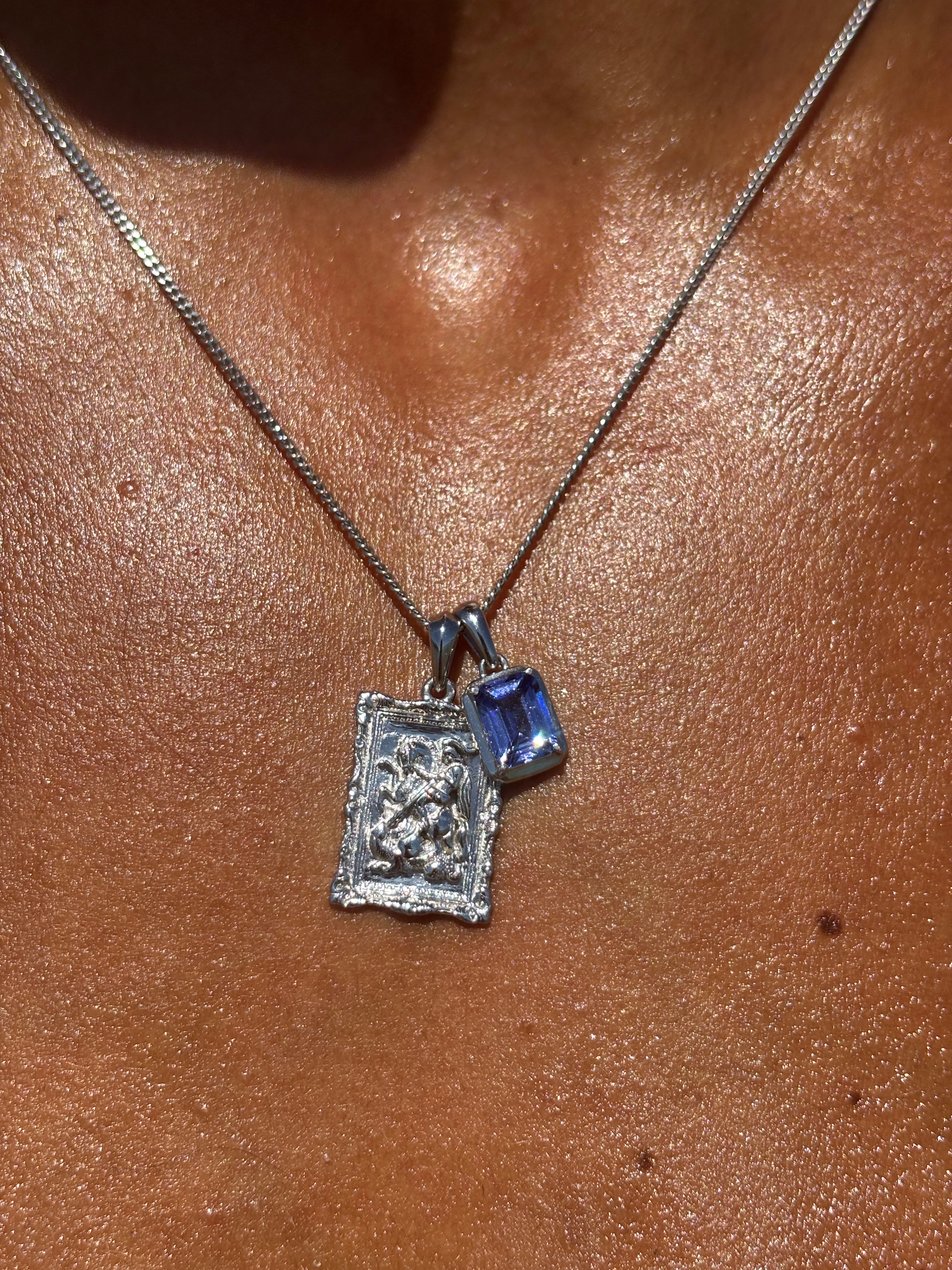 St George frame x Sapphire Sea stone stack - Silver