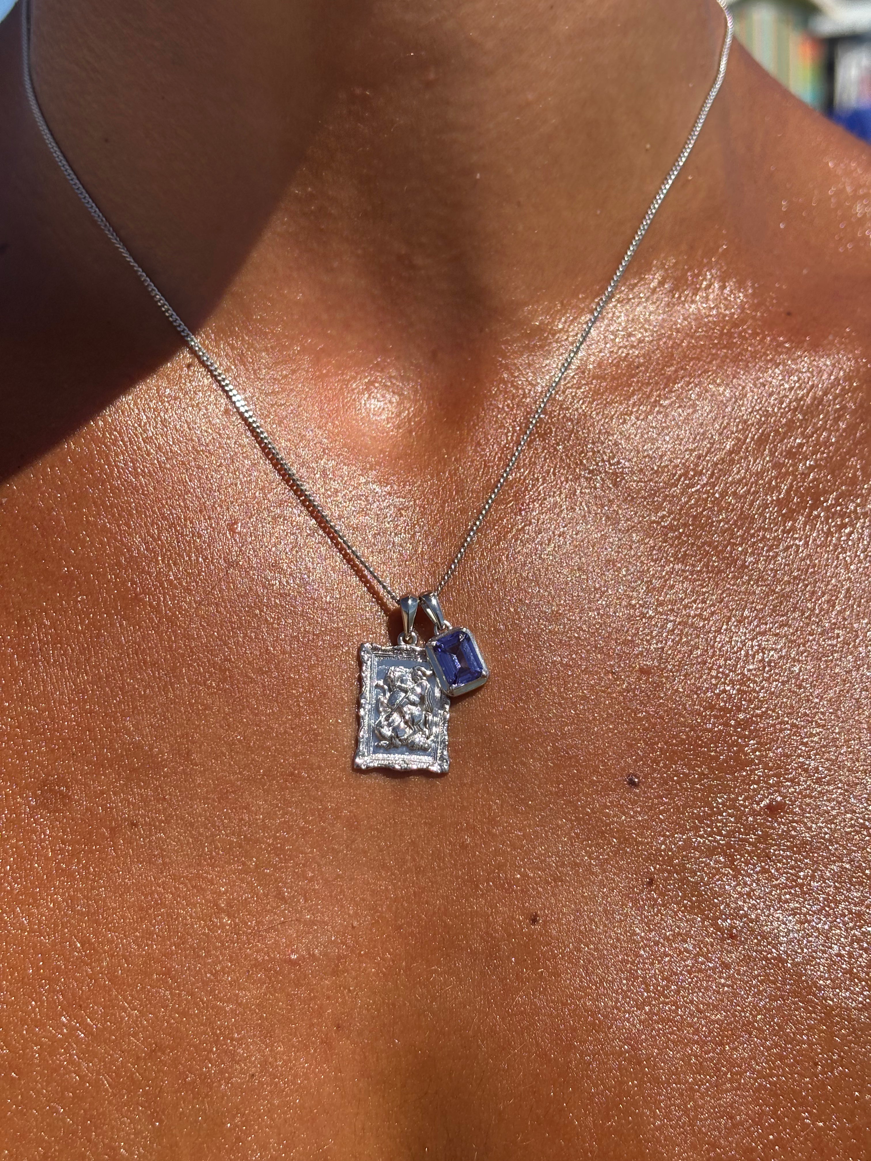 St George frame x Sapphire Sea stone stack - Silver
