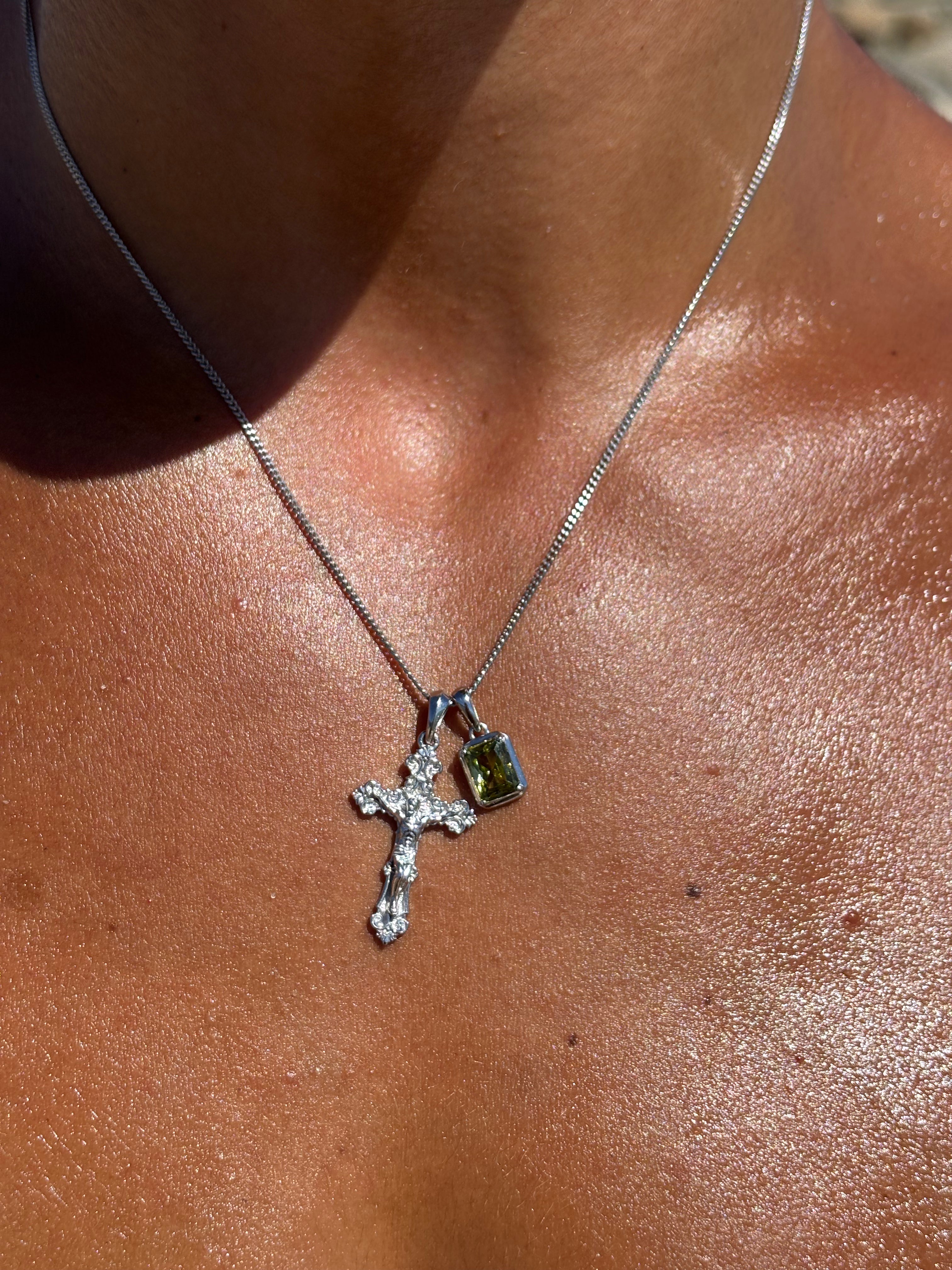 Motif Crucifix Pendant - Silver (Pre order)