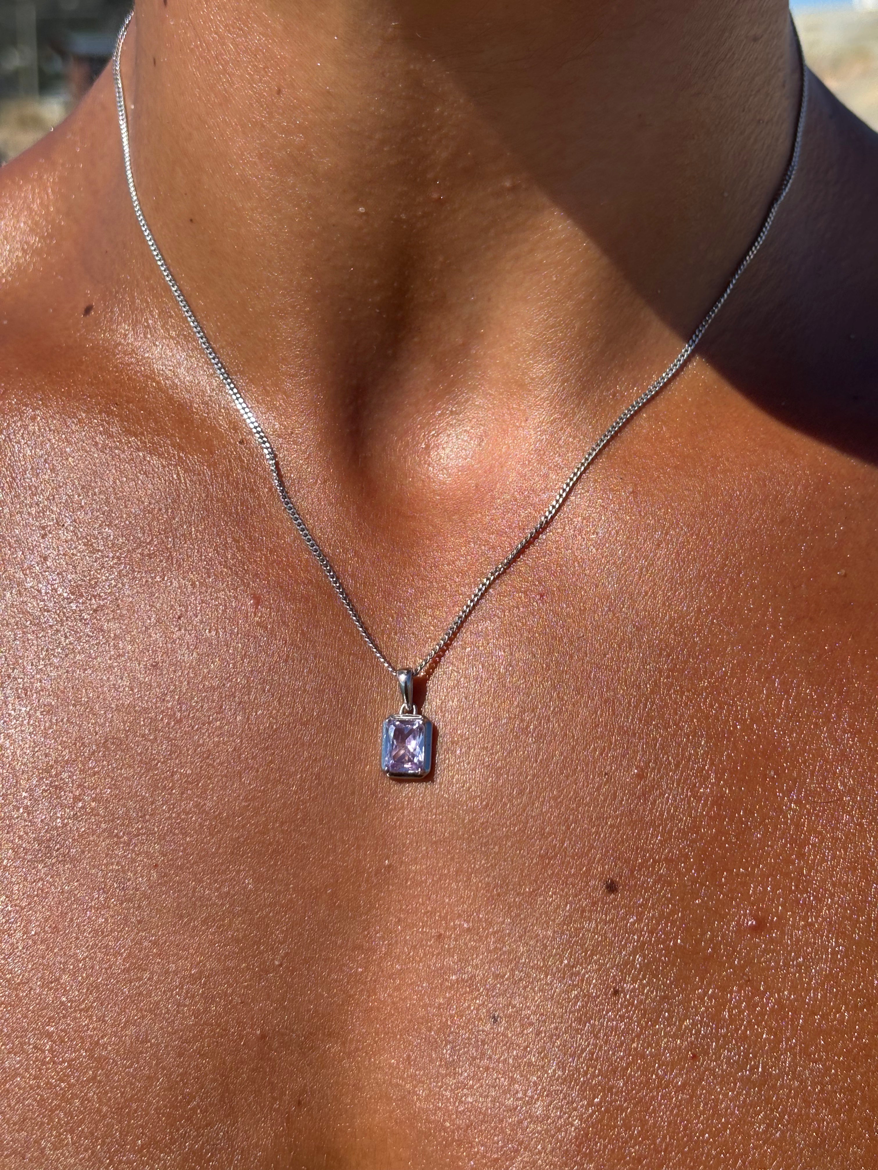 The lavender stone chain - Silver