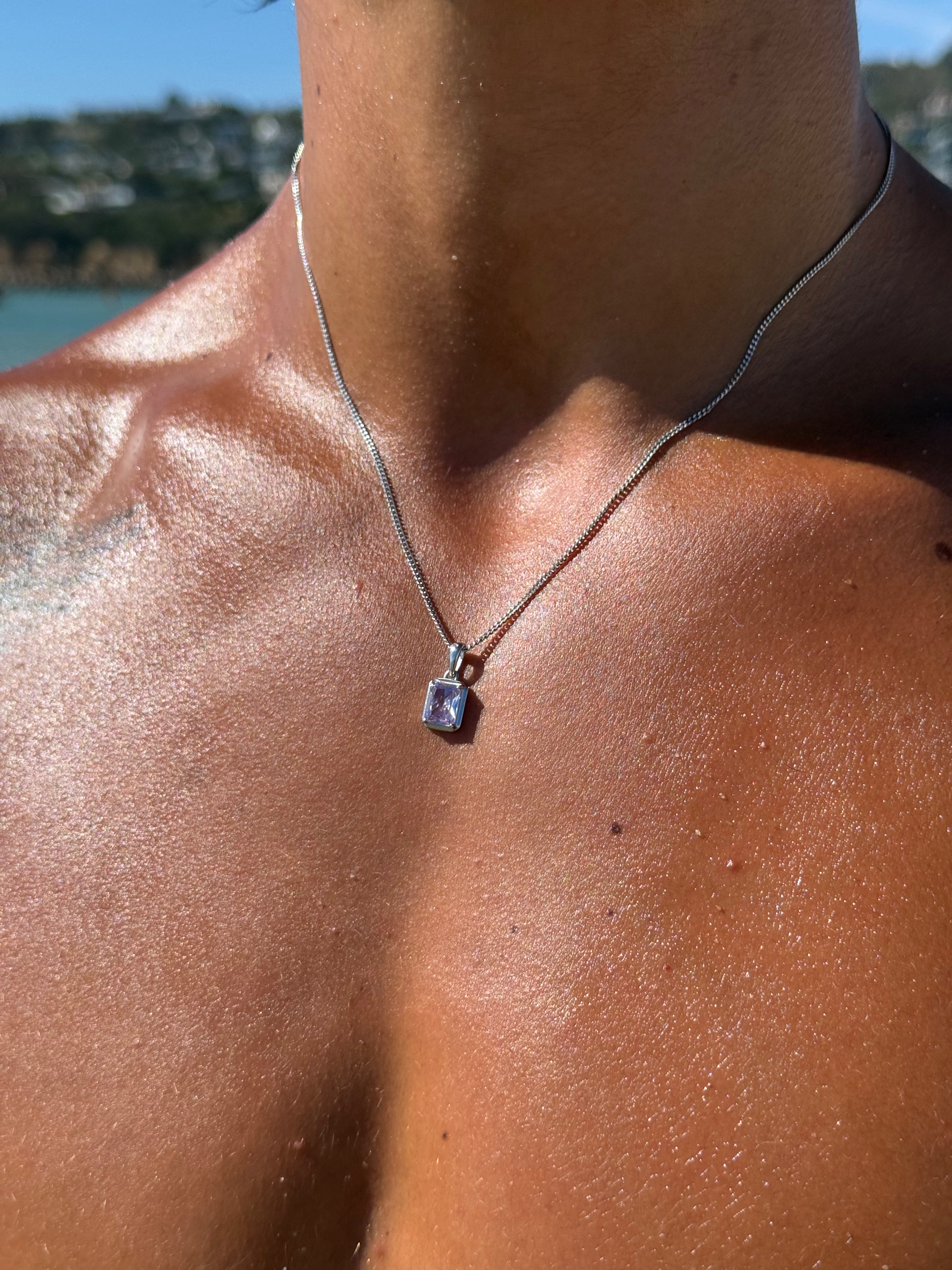 The lavender stone chain - Silver