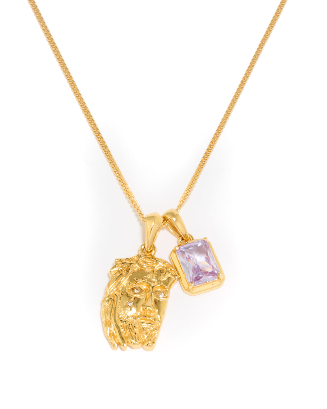 Tearing Jesus Piece x Lavender stone stack - Gold