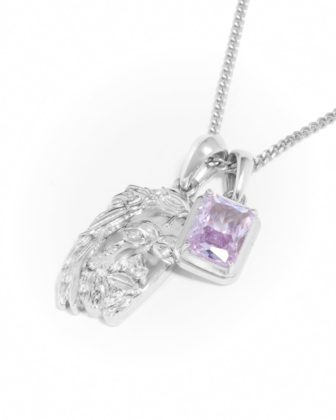 Tearing Jesus Piece x Lavender stone stack - Silver