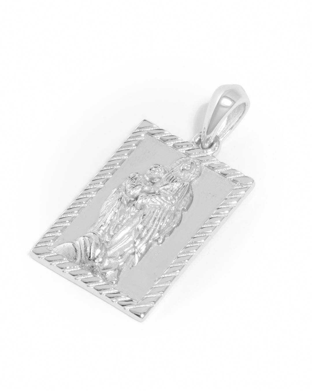 Mother Mary Frame Pendant - Silver