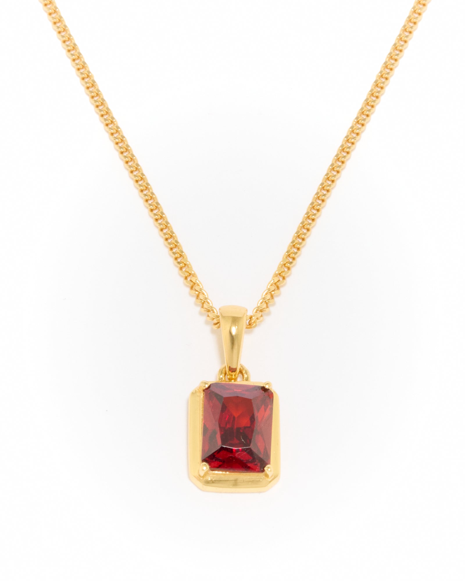 Lisbon red stone chain - gold