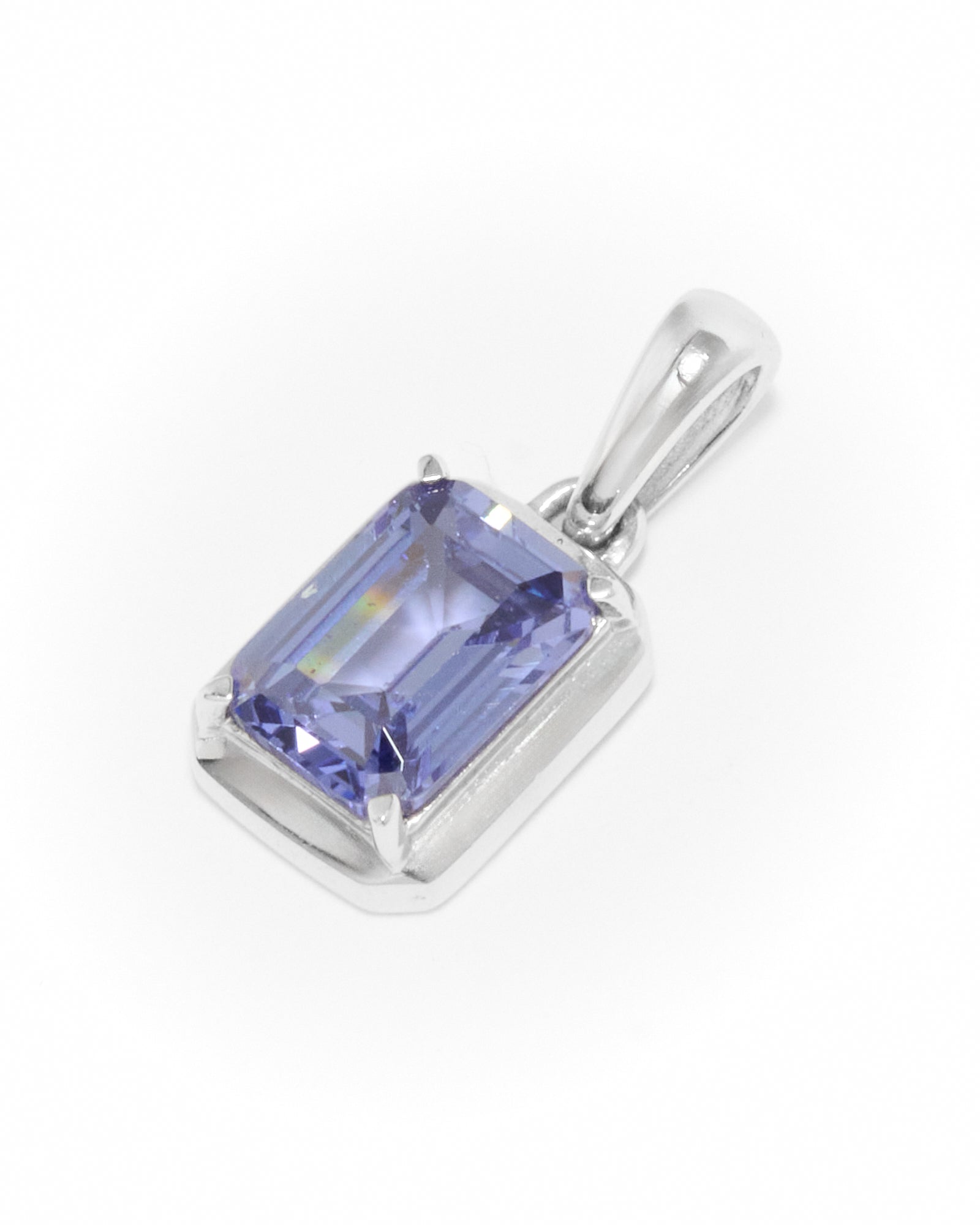 Sapphire Sea Stone Pendant - Silver