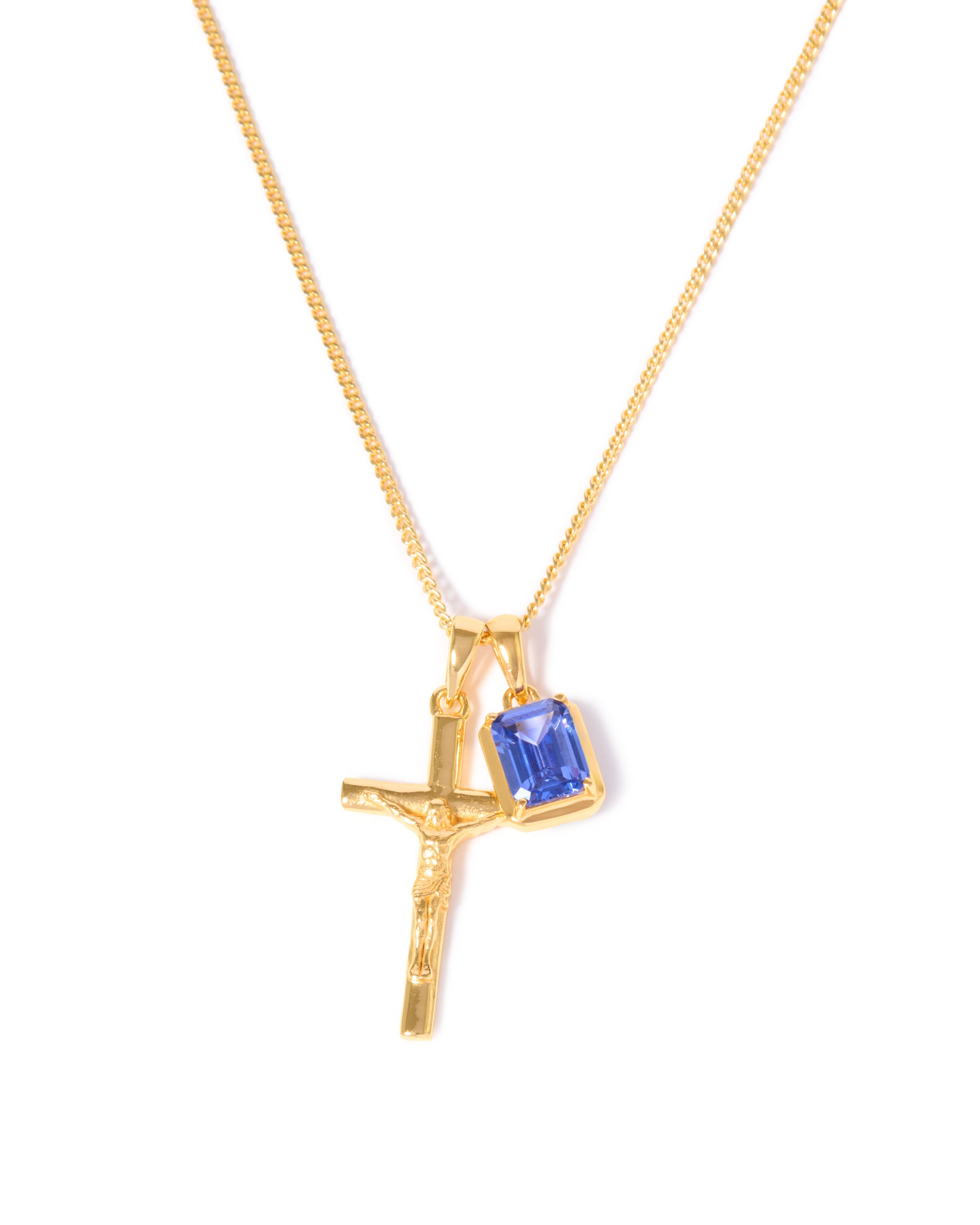 The Crucifix x Sapphire Stone - Gold (Pre order)