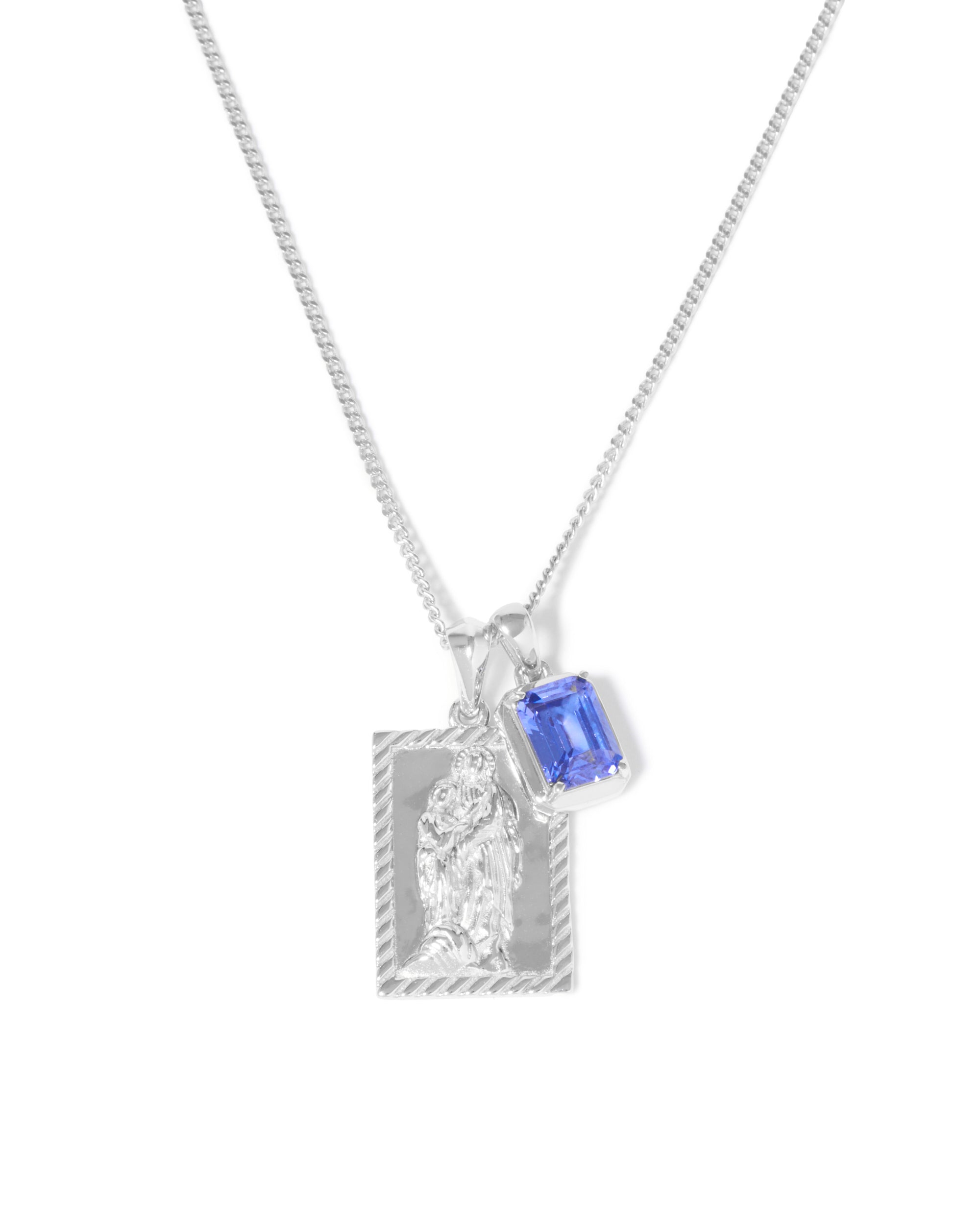 The Mother Mary Frame x Sapphire stone stack - Silver (Pre order)