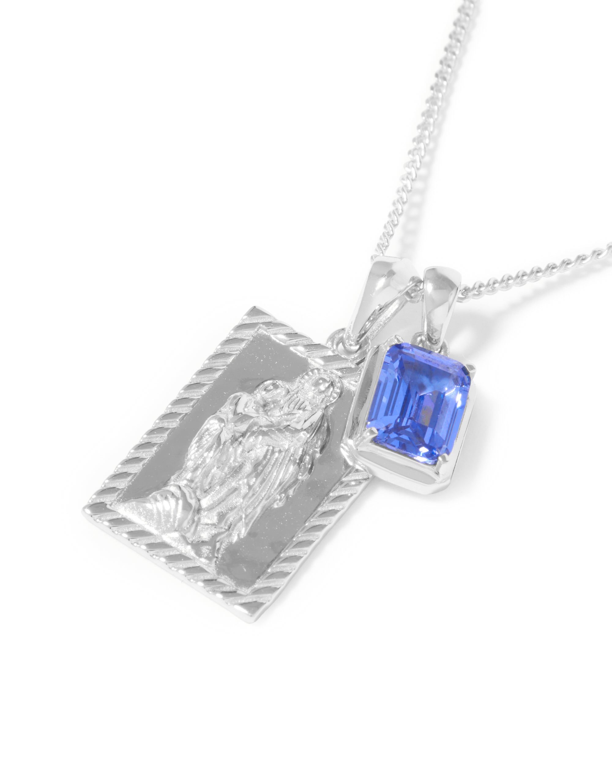 The Mother Mary Frame x Sapphire stone stack - Silver (Pre order)
