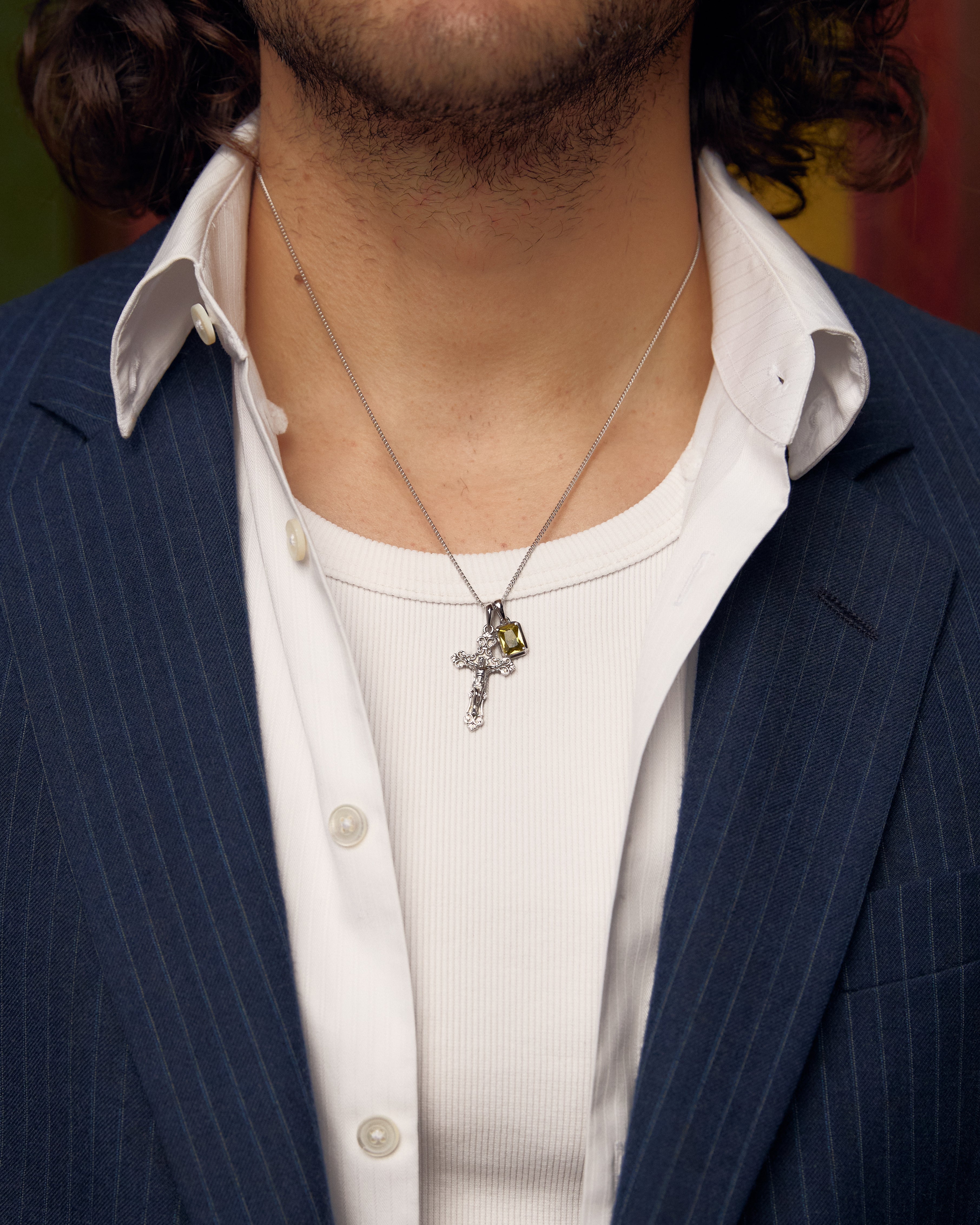 Motif crucifix x Mediterranean stone stack - Silver (Pre order)