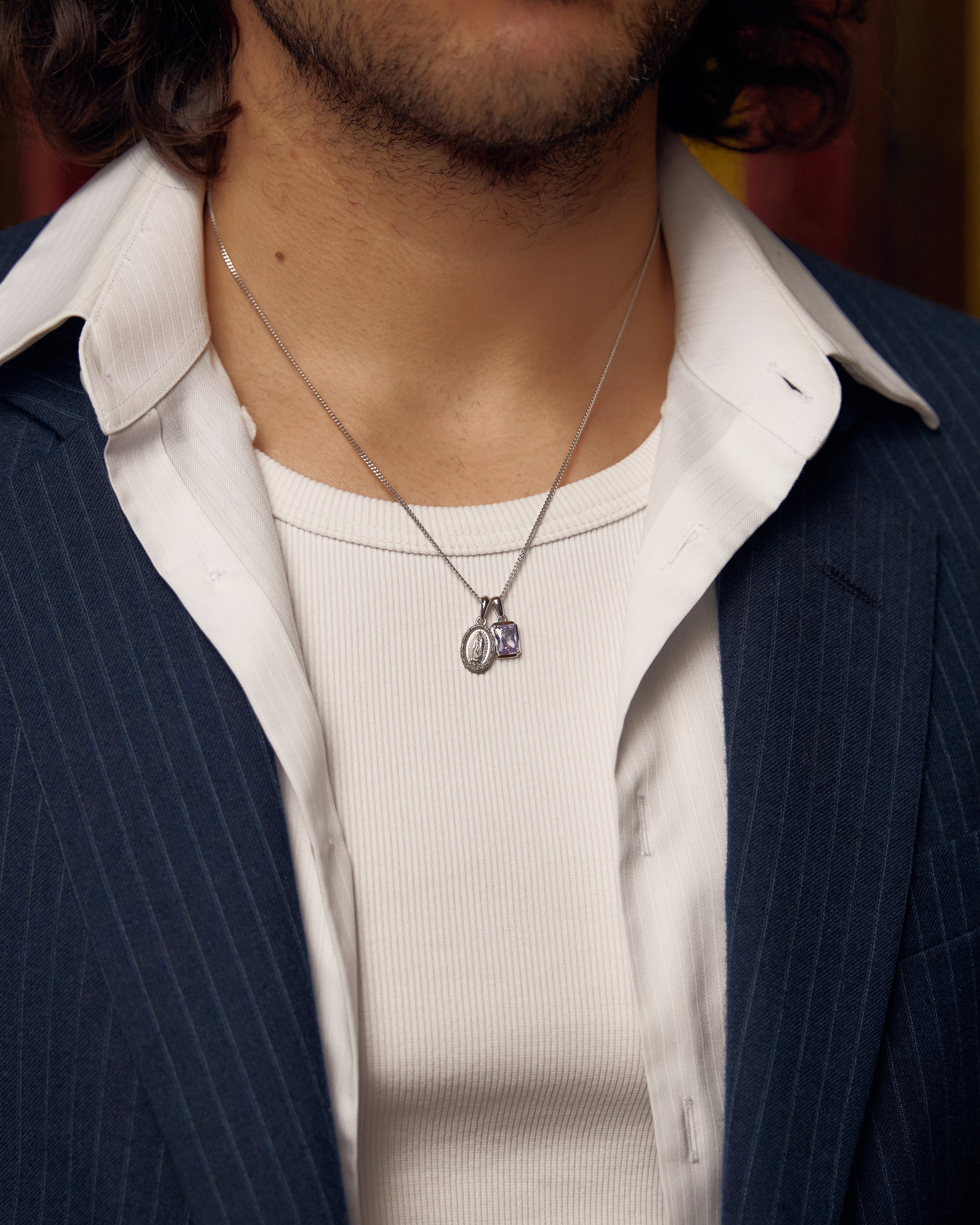Mini Guadalupe x Lavender stone stack - Silver (Pre order)