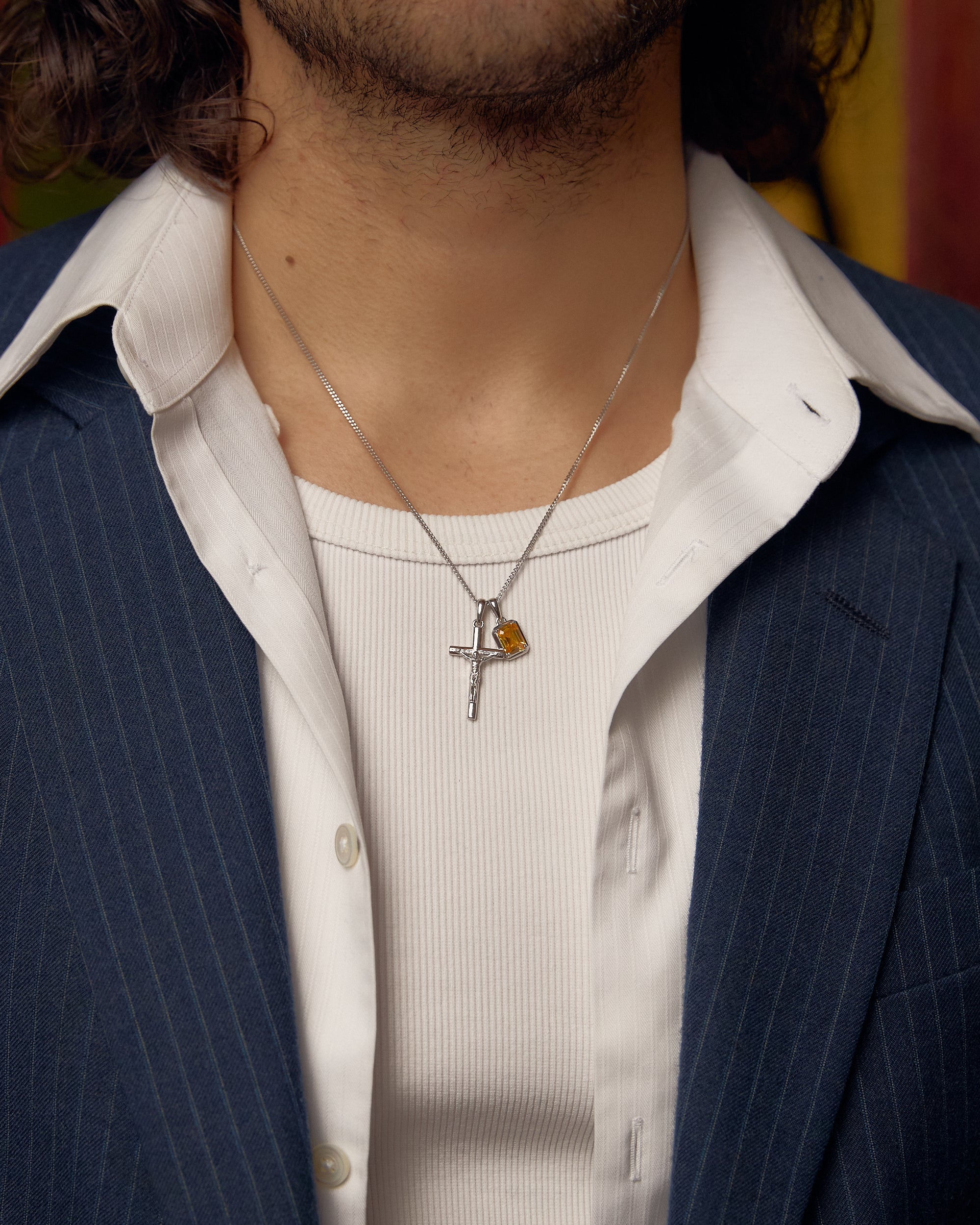 Crucifix x illios stone stack- silver