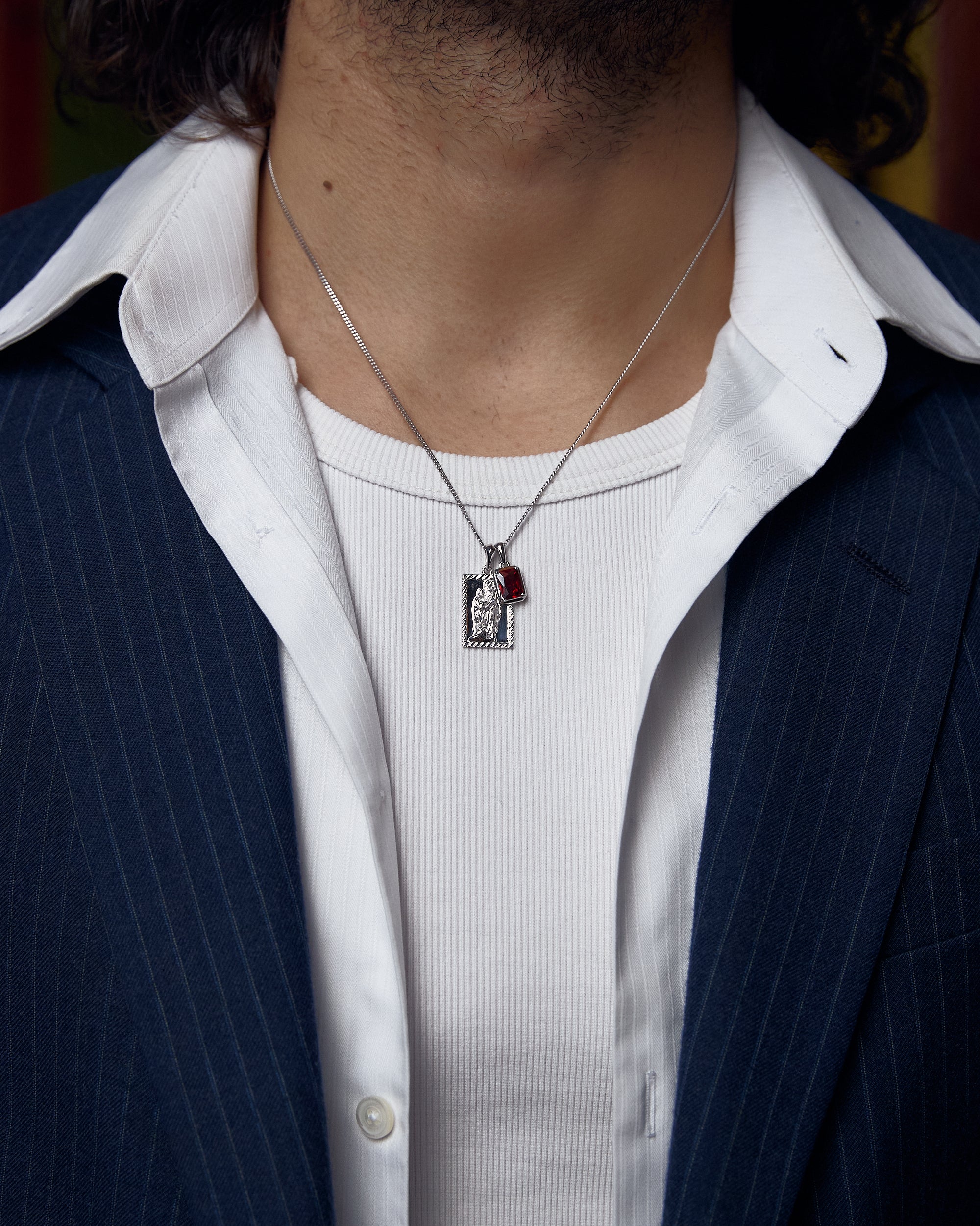 Mother Mary frame x Lisbon red stone - Silver