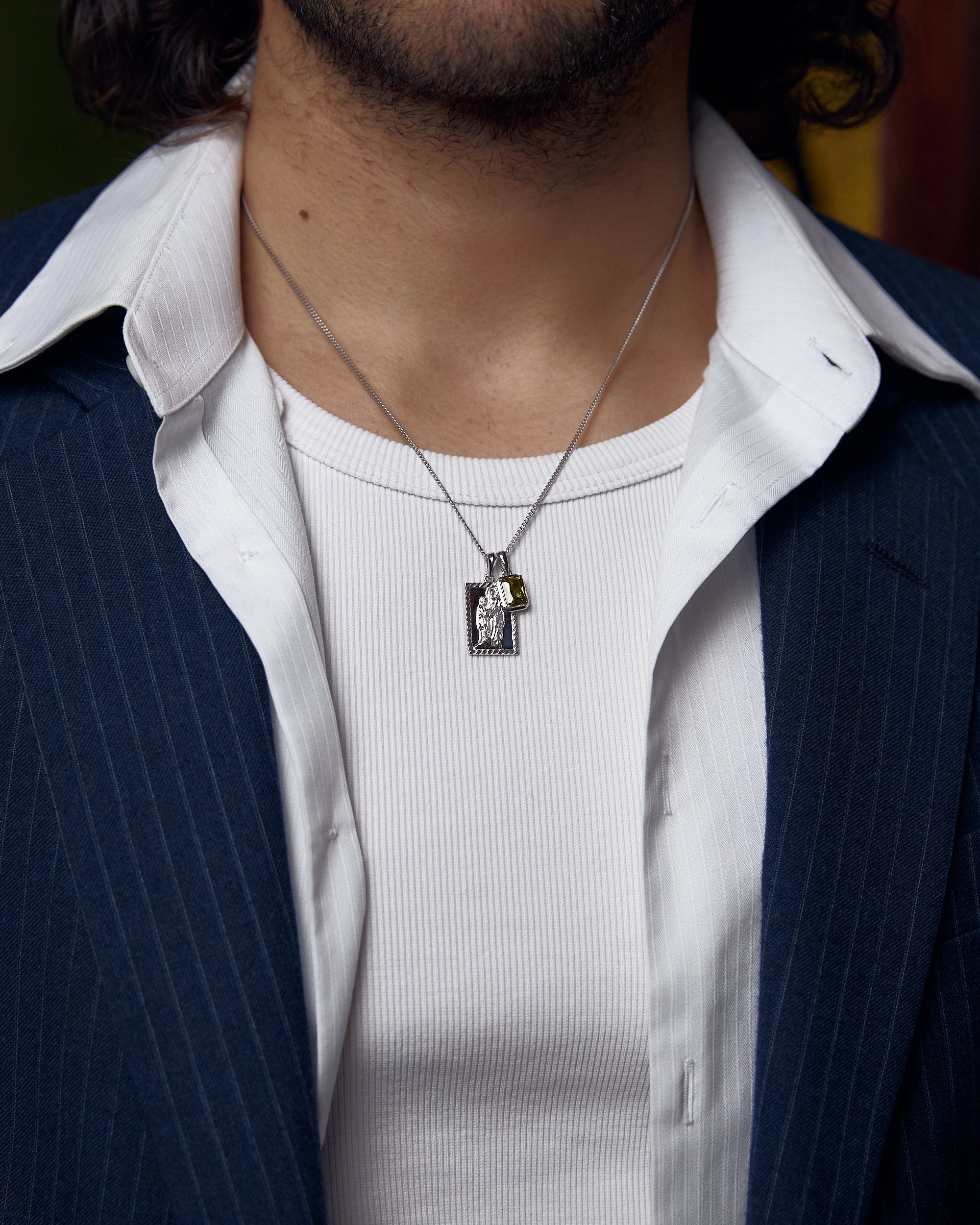 Mother Mary frame x Mediterranean Olive Stone - Silver