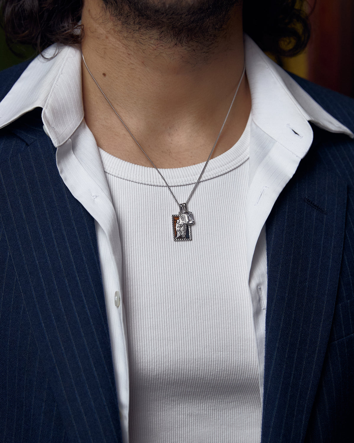 Mother Mary frame x Aureole Diamond stone stack - Silver