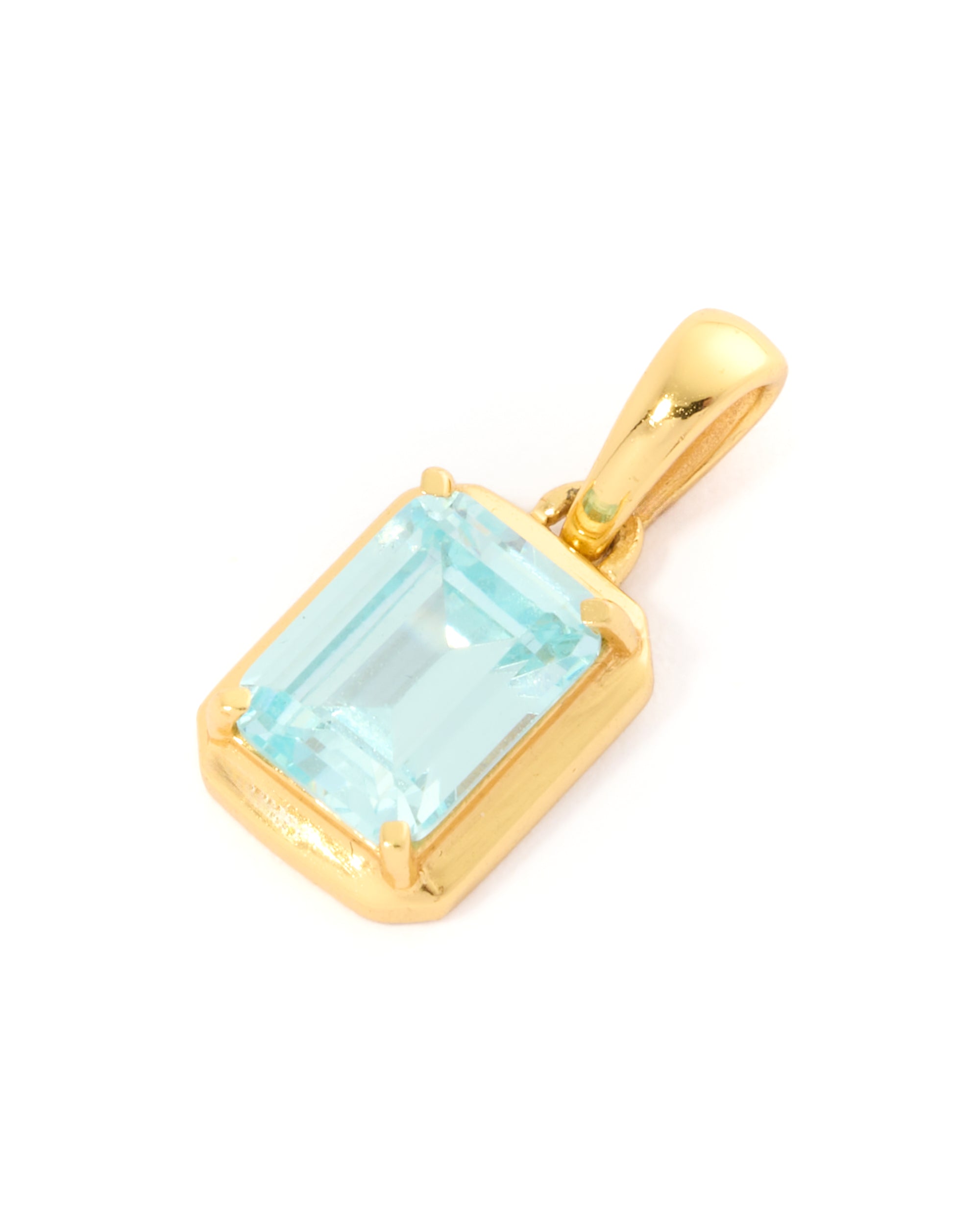 Aquamarine stone pendant - Gold