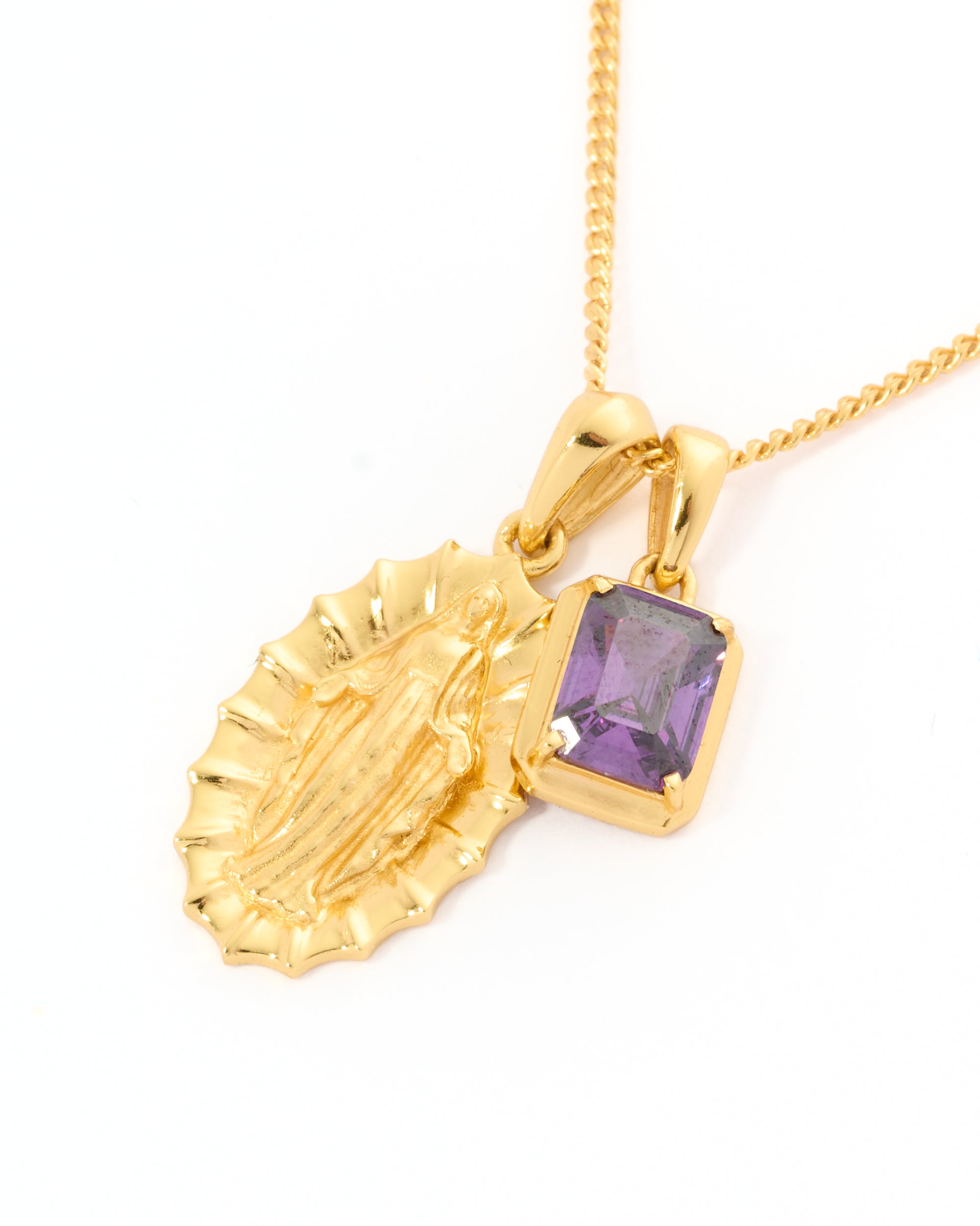 Our Lady of Guadalupe x Cathedral Amethyst stone stack - Silver