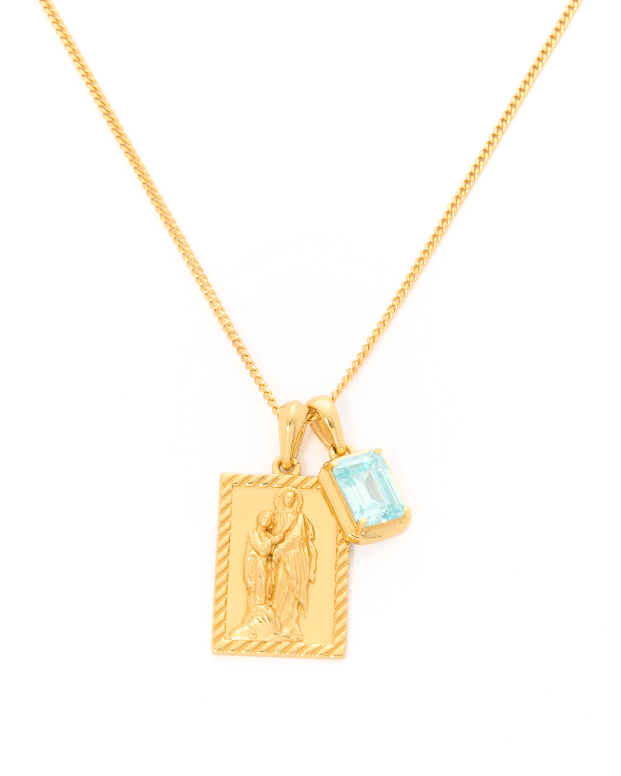 The Mother Mary Frame x  Maré Aquamarine Stone - Gold