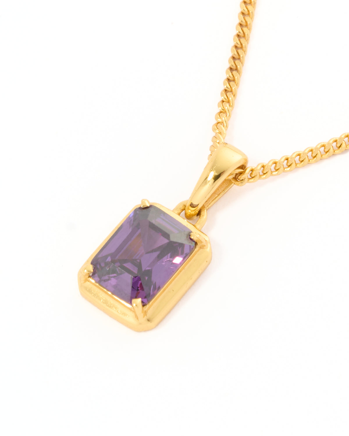 Cathedral amethyst stone chain - Gold