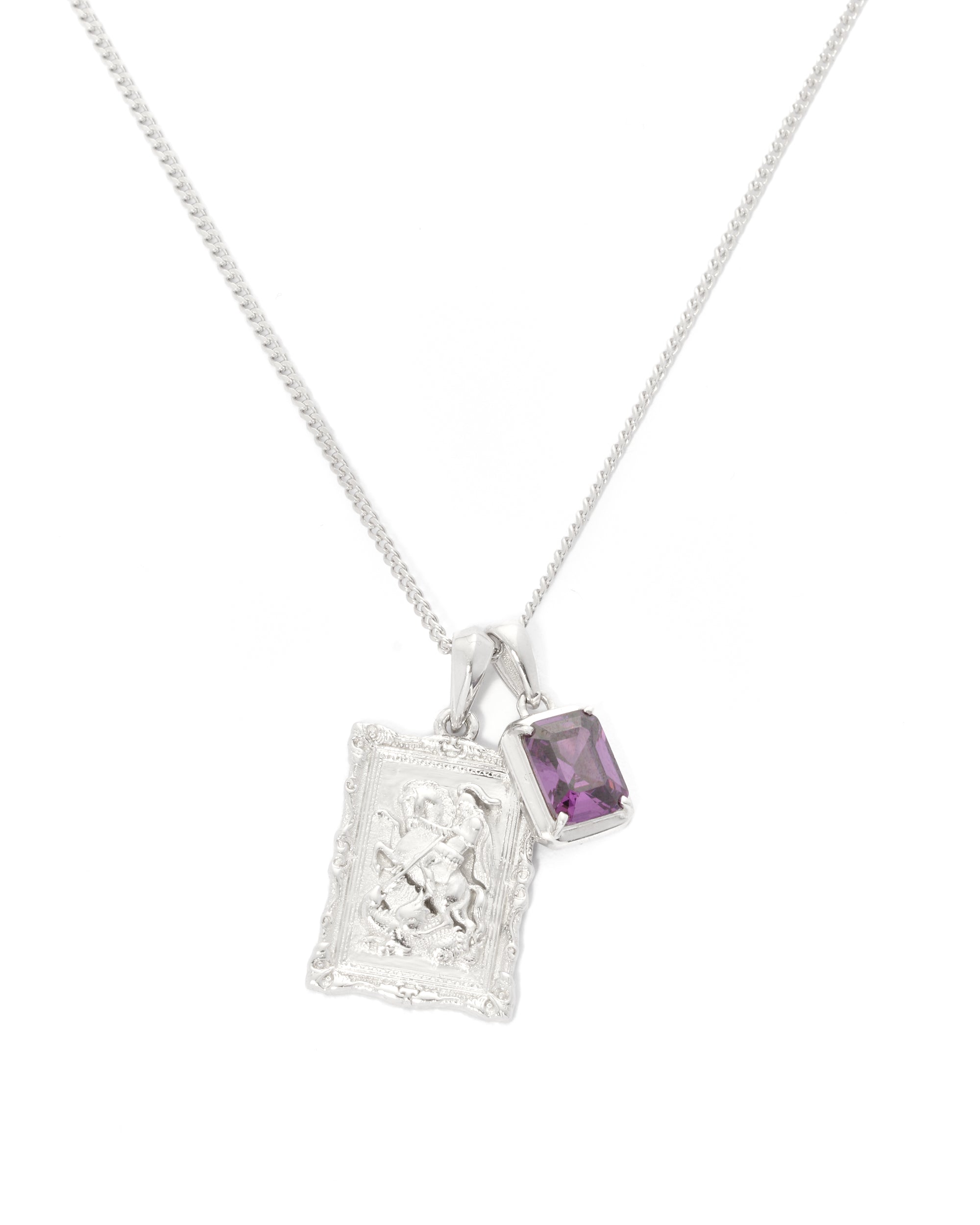 St George frame x Amertyst stone stack - Silver