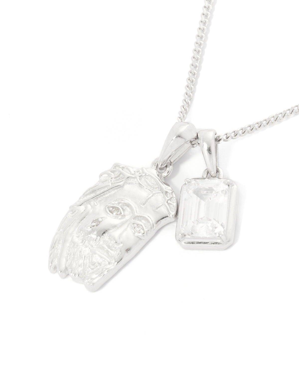 Tearing Jesus Piece x Aureole Diamond stone stack - Silver