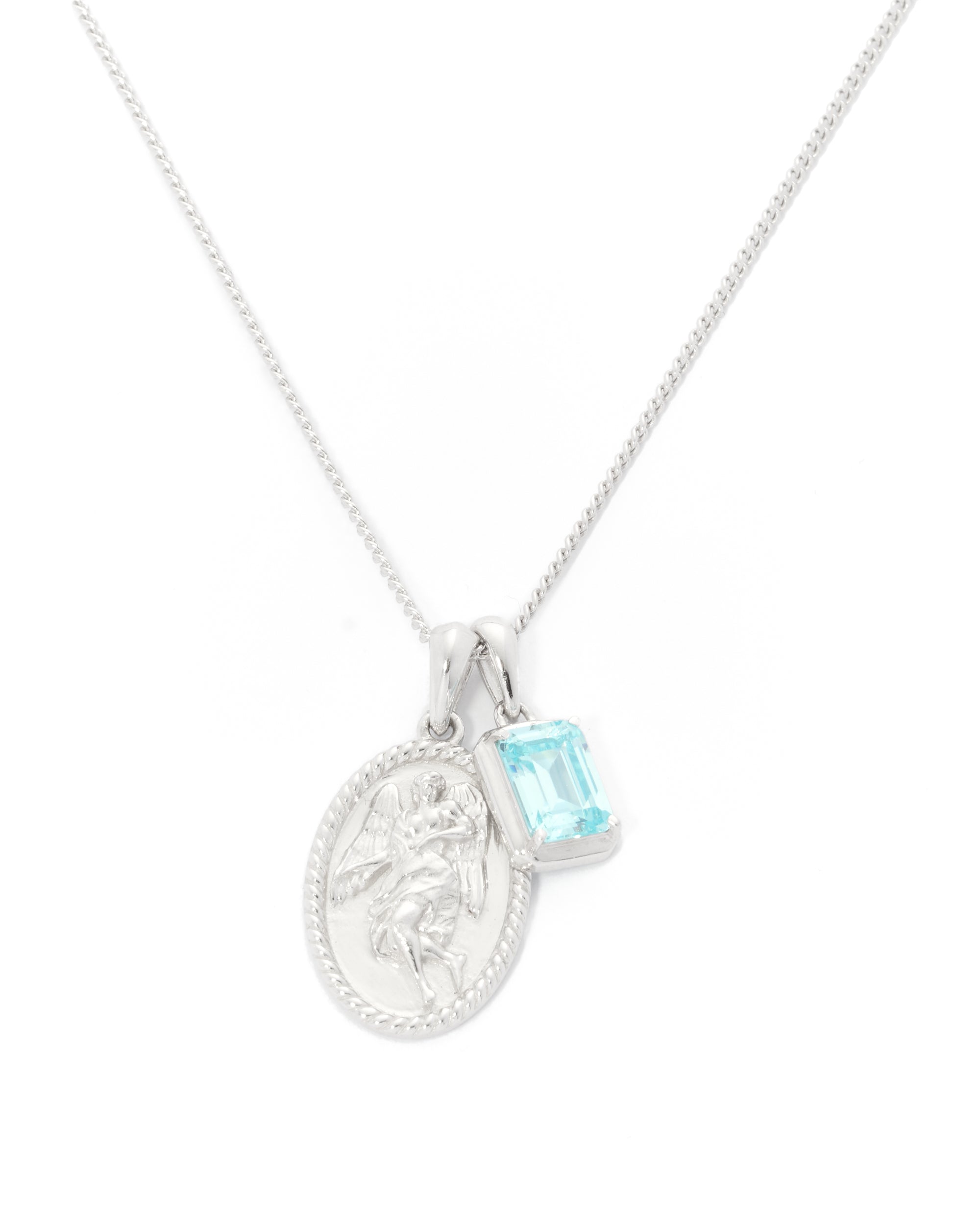 The Guardian X Aquamarine stone stack - Silver