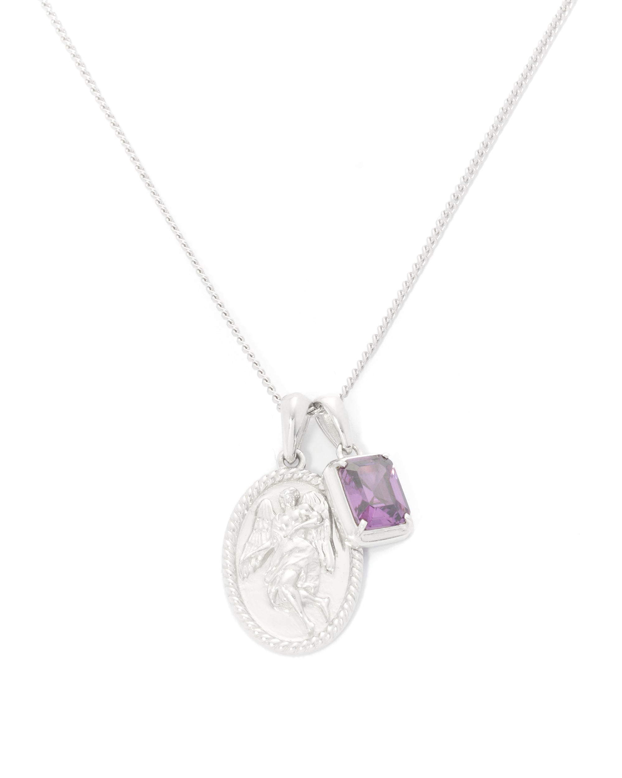 The Guardian X Amethyst stone stack - Silver