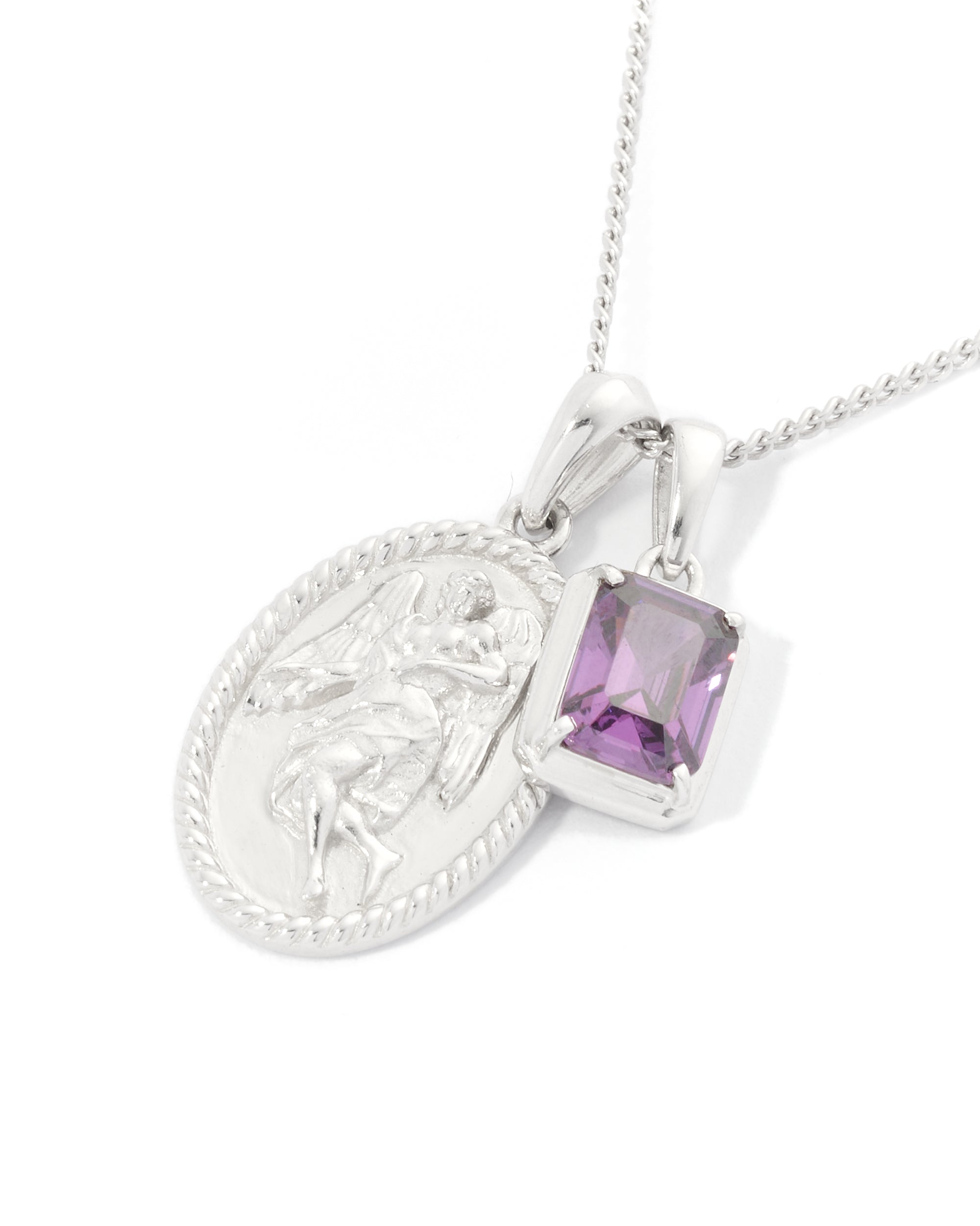 The Guardian X Amethyst stone stack - Silver